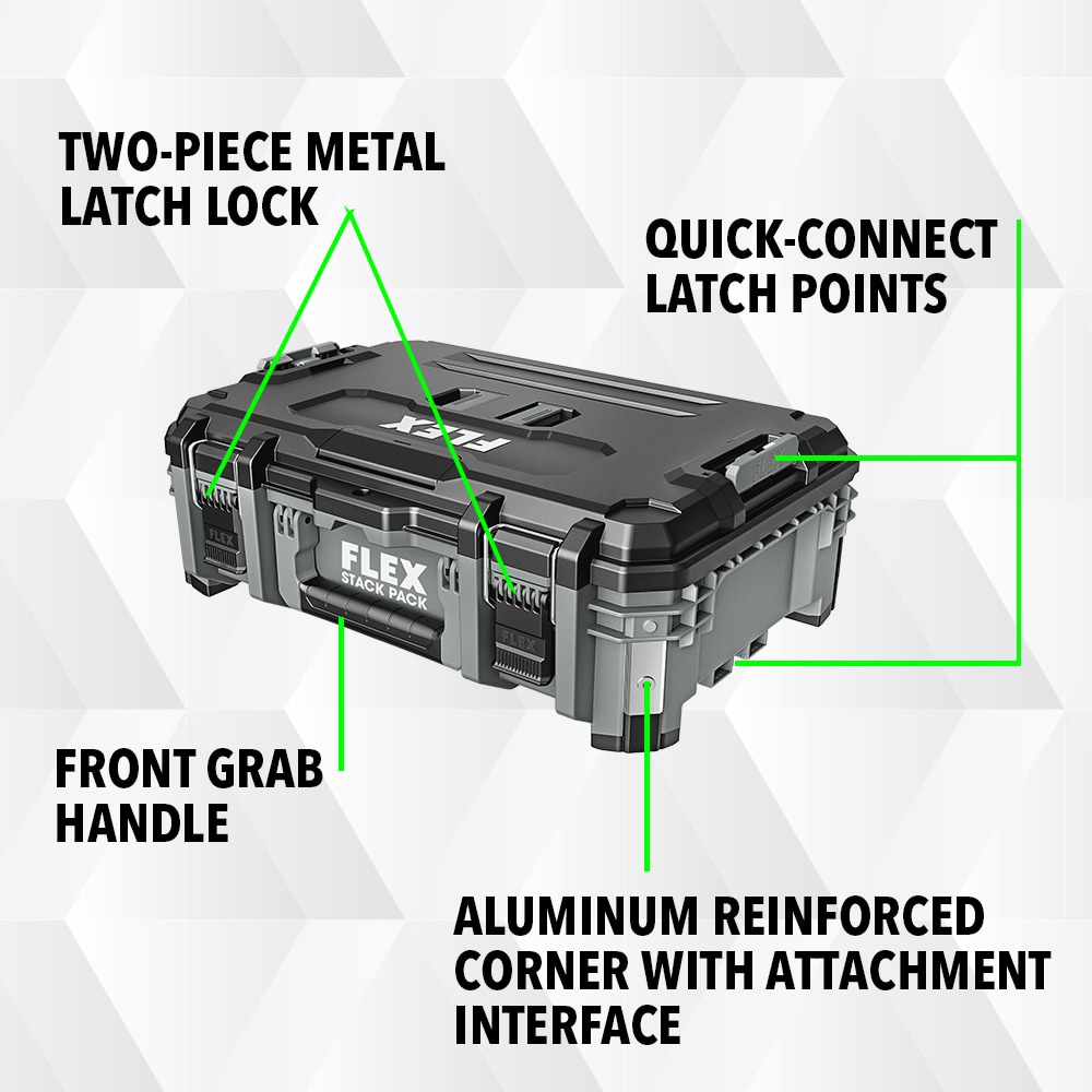 Caja de herramientas FLEX STACK PACK para maletas 22 pulgadas de ancho x 8.2 pulgadas de alto x 15.6 pulgadas de profundidad Caja de herramientas de metal FS1103