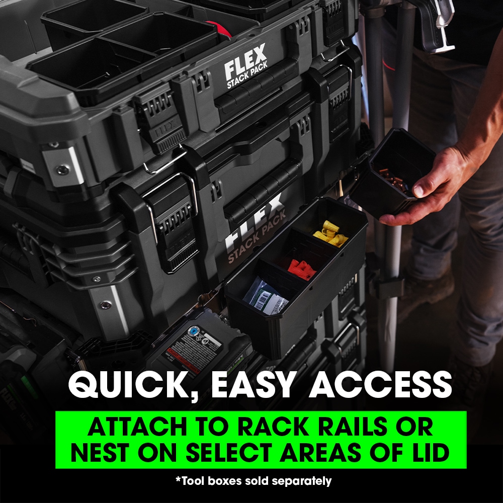 Caja organizadora mediana FLEX STACK PACK 11 pulgadas de ancho x 5.6 pulgadas de alto x 14.8 pulgadas de profundidad Caja de herramientas de metal FS1302