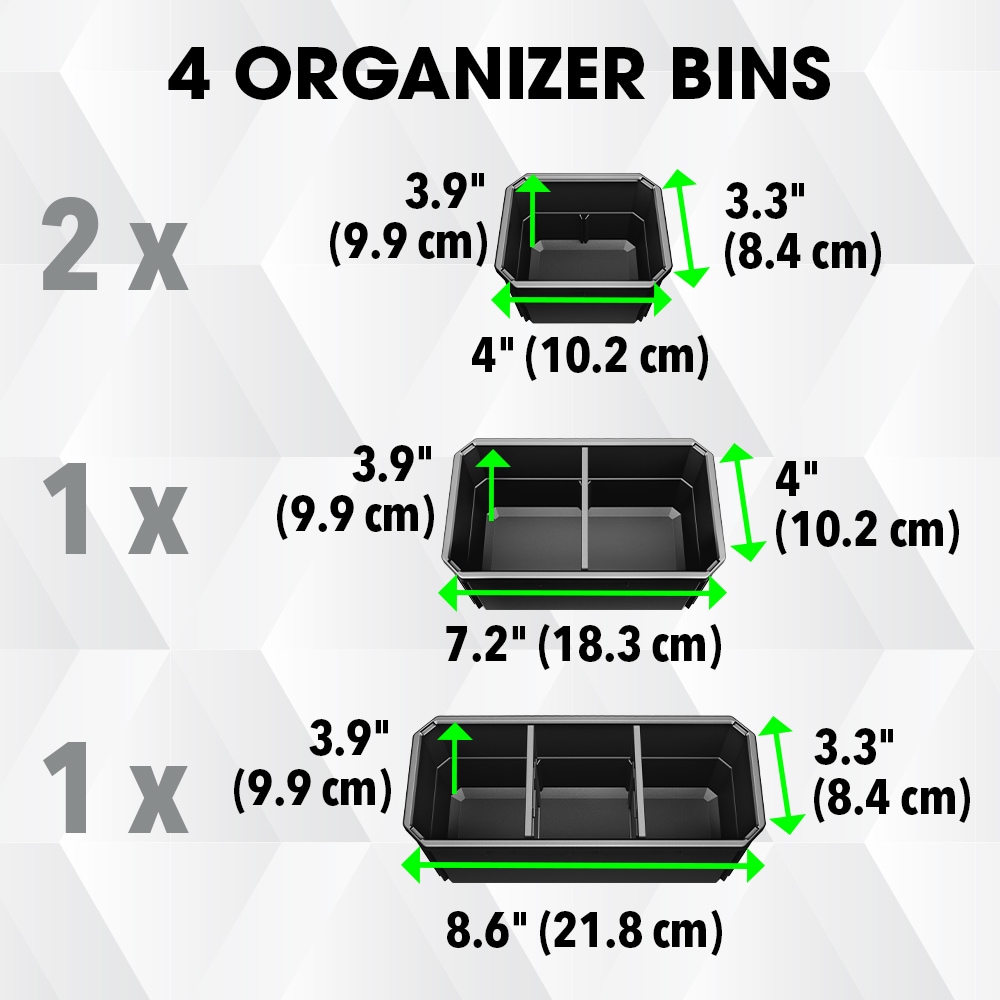 Caja organizadora mediana FLEX STACK PACK 11 pulgadas de ancho x 5.6 pulgadas de alto x 14.8 pulgadas de profundidad Caja de herramientas de metal FS1302
