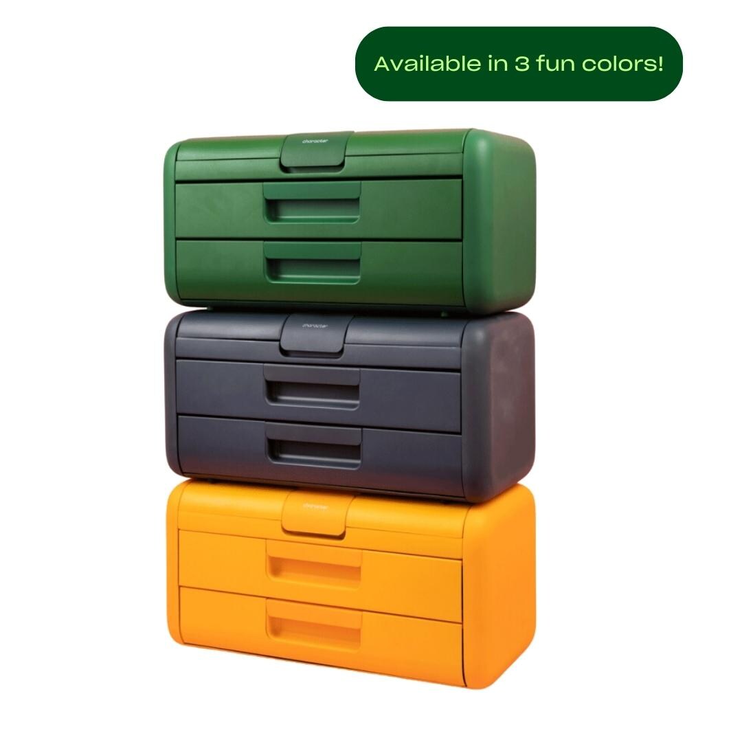 Caja de herramientas de acero azul con 3 cajones, 17 pulgadas de ancho x 8.25 pulgadas de alto x 8.25 pulgadas de profundidad