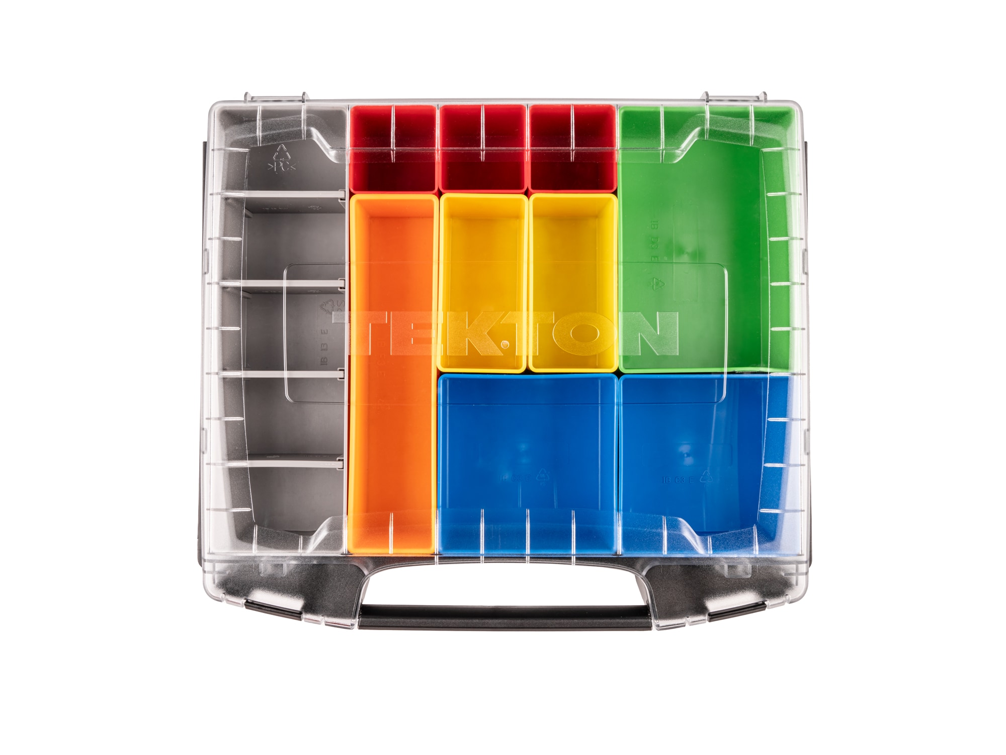 Caja de herramientas de plástico rojo TEKTON de 17.5 pulgadas de ancho x 4 pulgadas de alto x 13.5 pulgadas de profundidad OLB51710