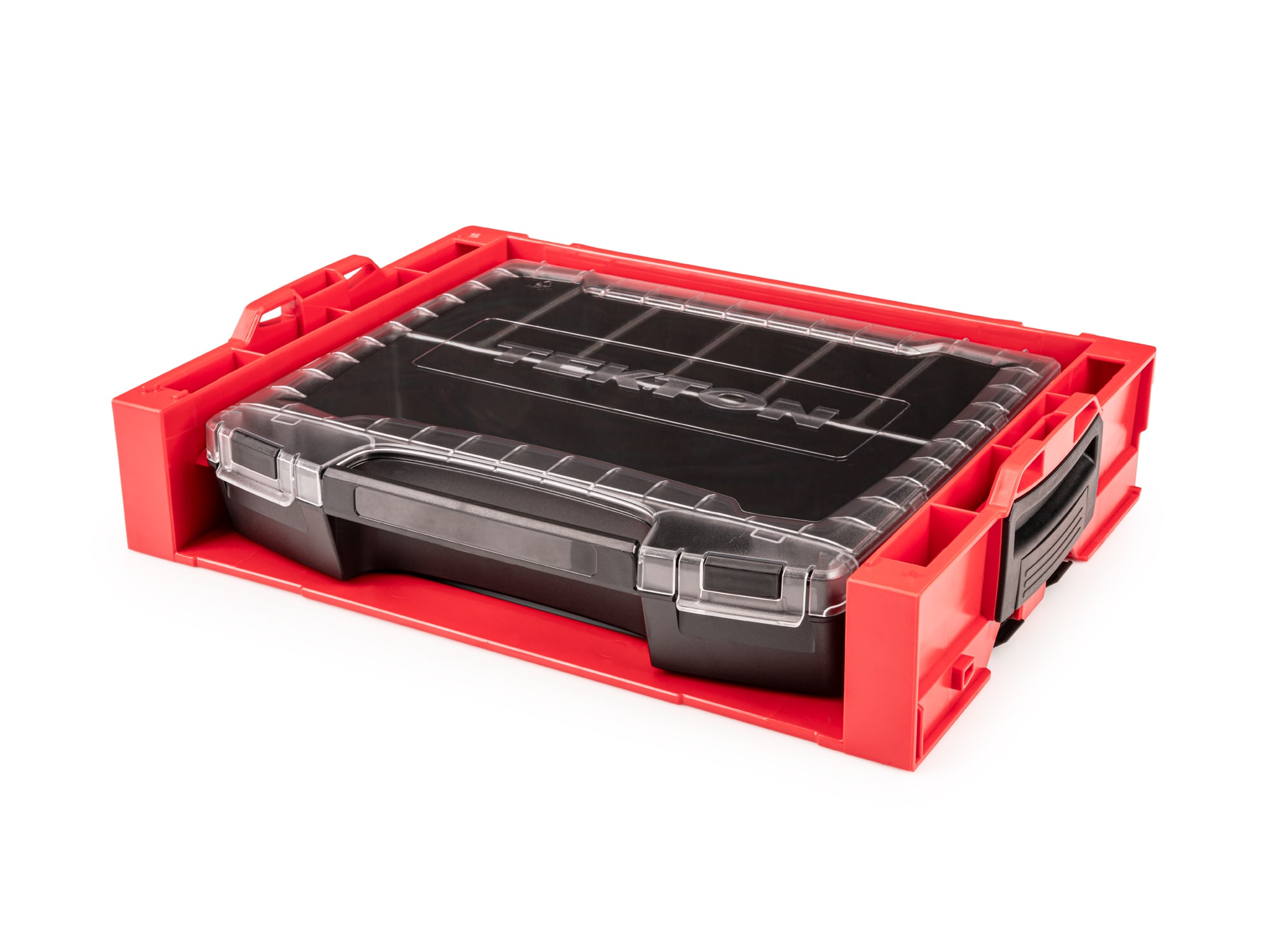 Caja de herramientas de plástico rojo TEKTON L-Boxx de 17.5 pulgadas de ancho x 4 pulgadas de alto x 13.5 pulgadas de profundidad OLB94002