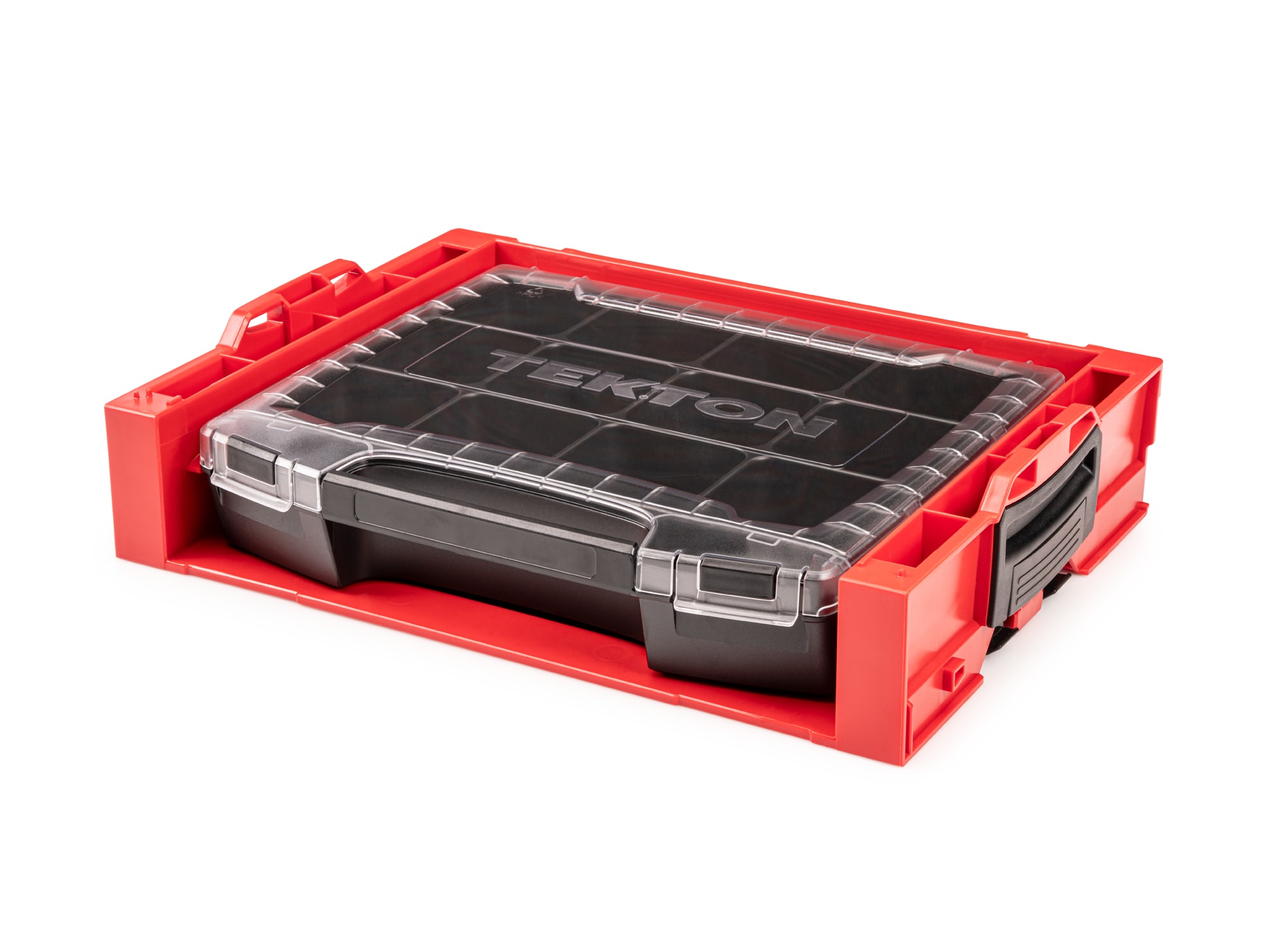 Caja de herramientas de plástico rojo TEKTON L-Boxx 17.5 pulgadas de ancho x 4 pulgadas de alto x 13.5 pulgadas de profundidad OLB94004