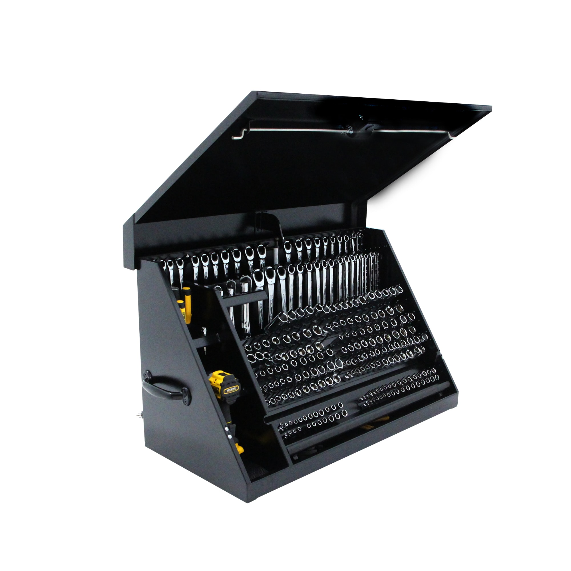 Caja de herramientas de acero negro DEWALT Triangular 36.85 pulgadas de ancho x 21.5 pulgadas de alto x 17.52 pulgadas de profundidad DXTB36BB