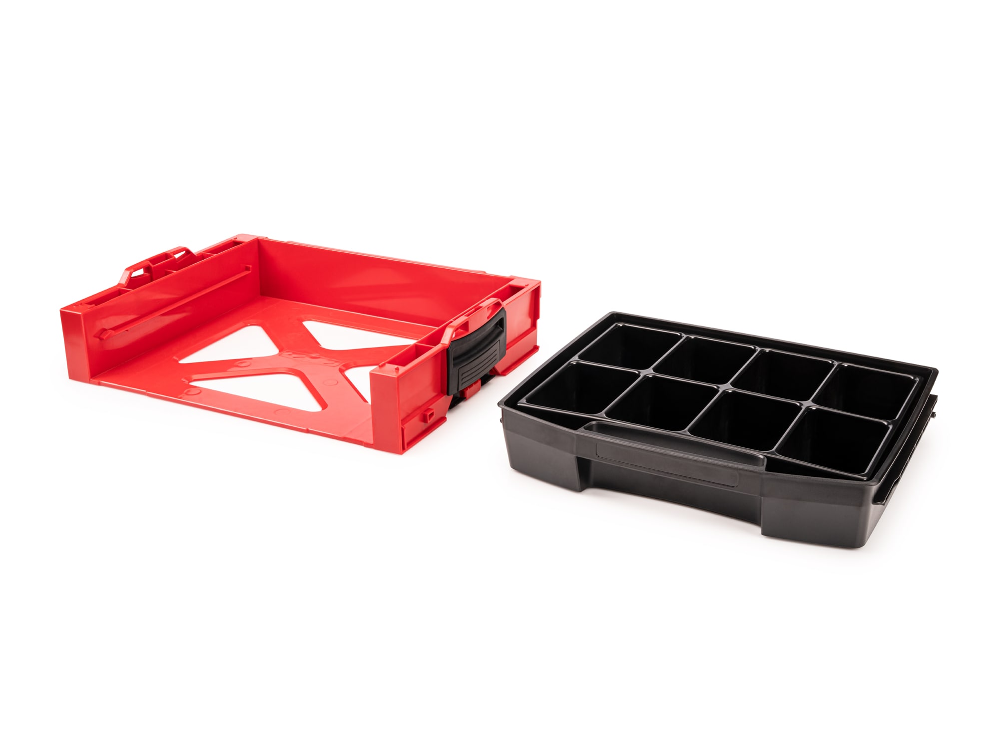 Caja de herramientas de plástico rojo TEKTON L-Boxx 17.5 pulgadas de largo x 4 pulgadas de alto x 13.5 pulgadas de profundidad OLB94013