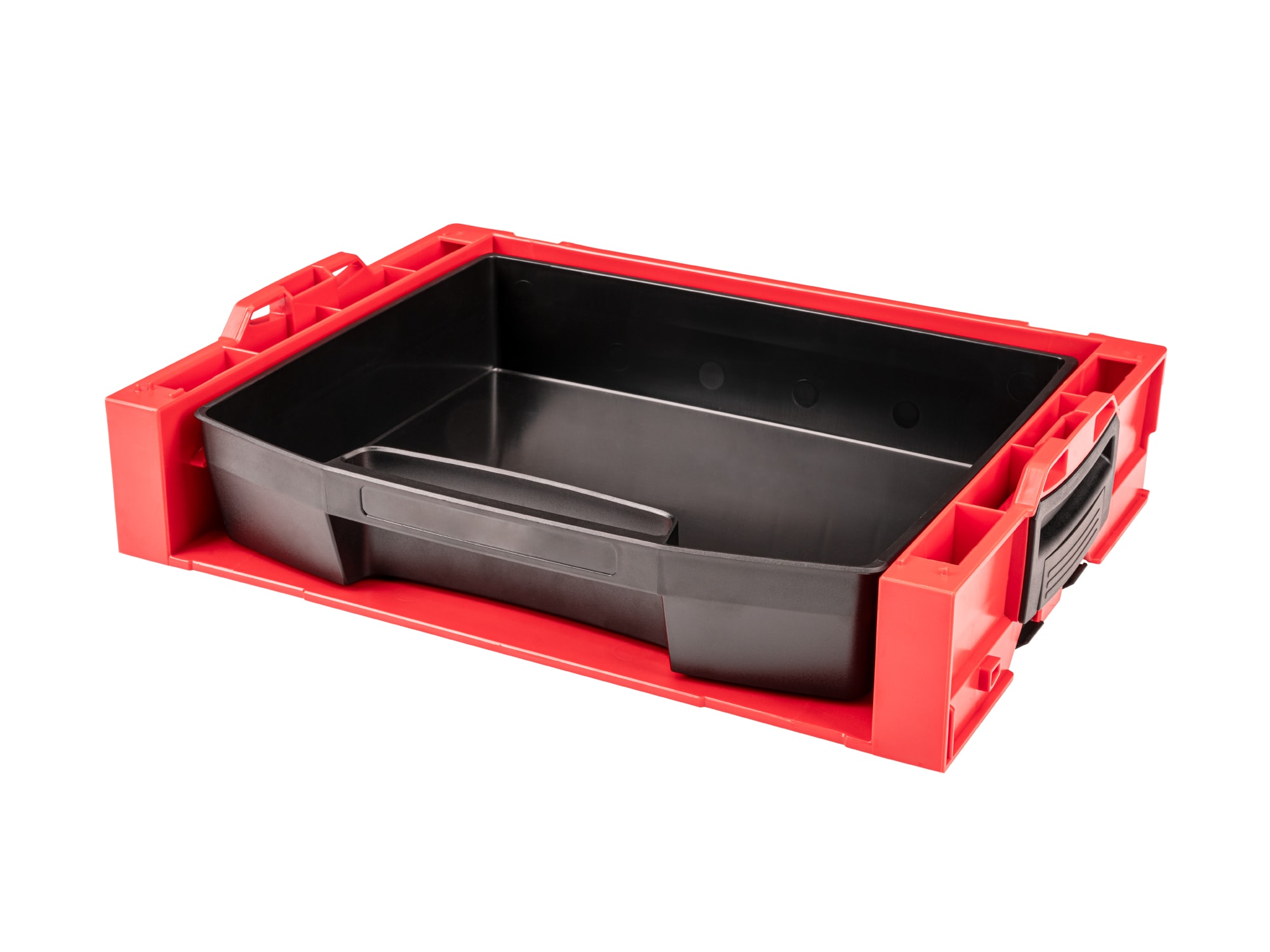 Caja de herramientas de plástico roja TEKTON L-Boxx 17.5 pulgadas de ancho x 4 pulgadas de alto x 13.5 pulgadas de profundidad OLB94010