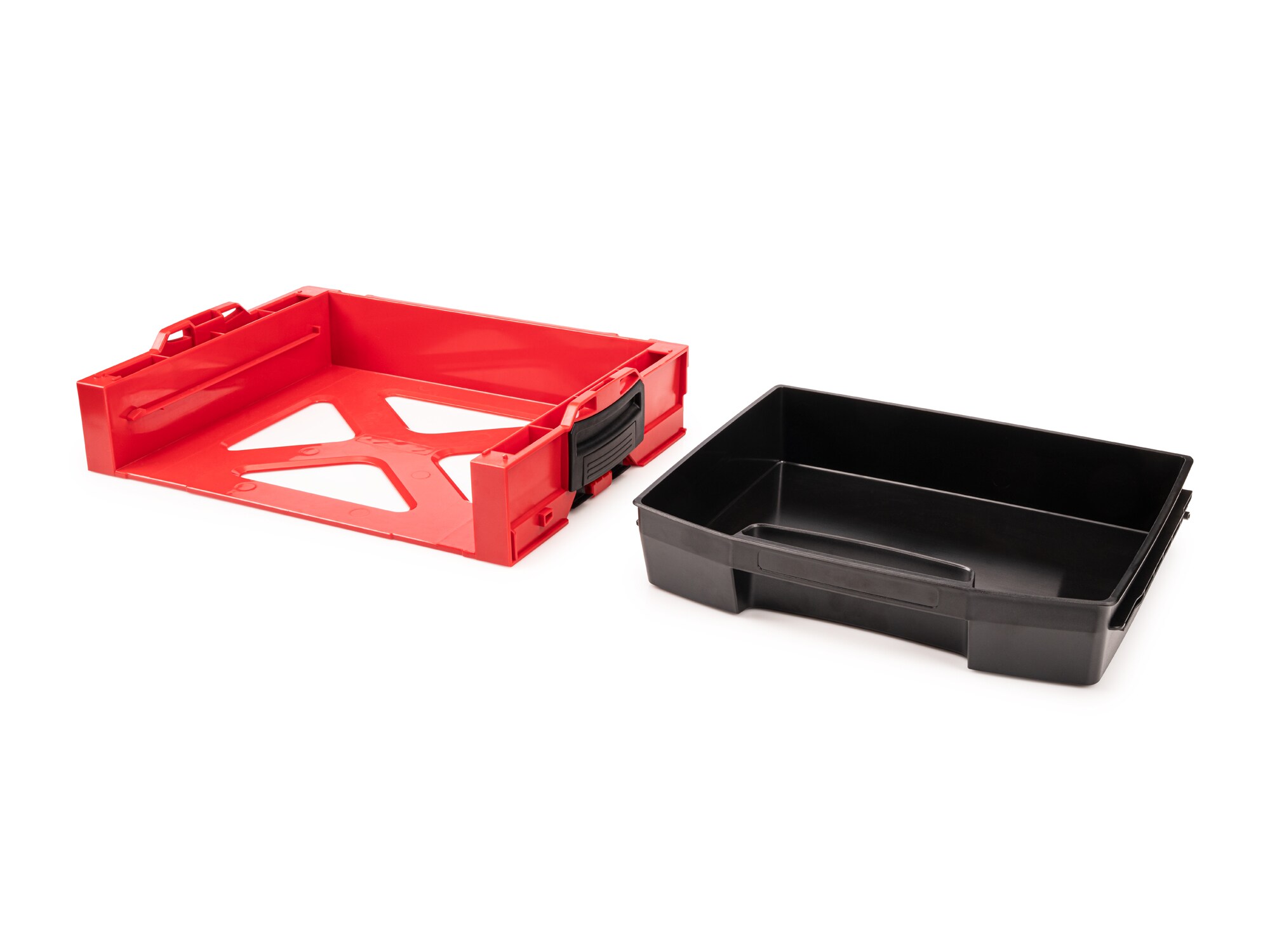 Caja de herramientas de plástico roja TEKTON L-Boxx 17.5 pulgadas de ancho x 4 pulgadas de alto x 13.5 pulgadas de profundidad OLB94010