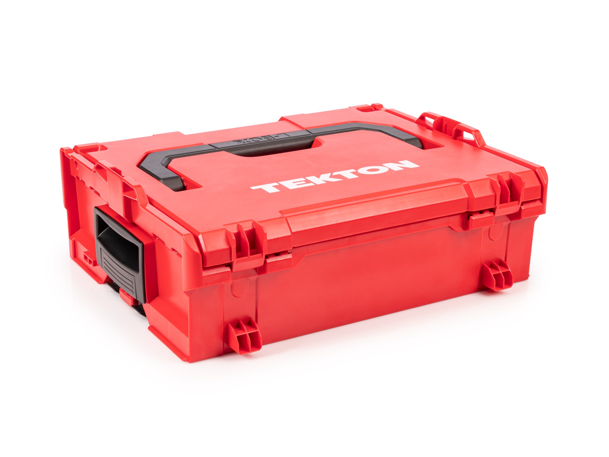 Caja de herramientas de plástico rojo TEKTON L-Boxx de 17.5 pulgadas de largo x 6 pulgadas de alto x 14.1 pulgadas de profundidad OLB91002