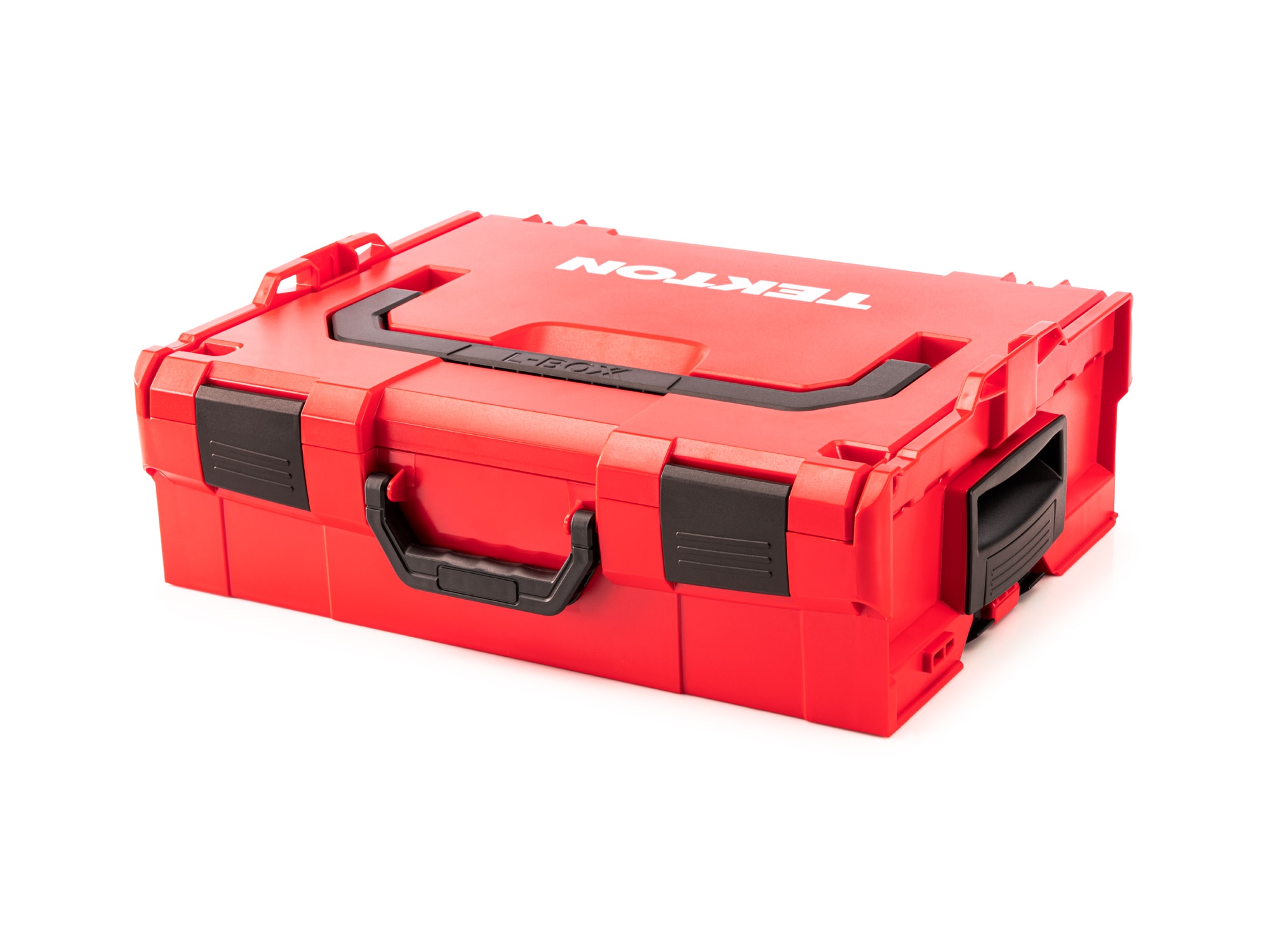 Caja de herramientas de plástico rojo TEKTON L-Boxx de 17.5 pulgadas de largo x 6 pulgadas de alto x 14.1 pulgadas de profundidad OLB91002