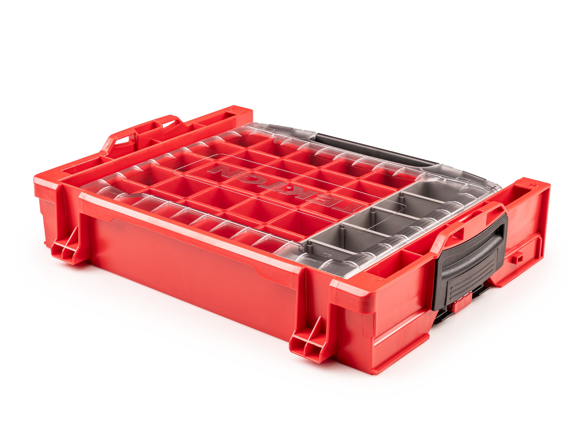 Caja de herramientas de plástico rojo TEKTON de 17.5 pulgadas de ancho x 4 pulgadas de alto x 13.5 pulgadas de profundidad OLB94024