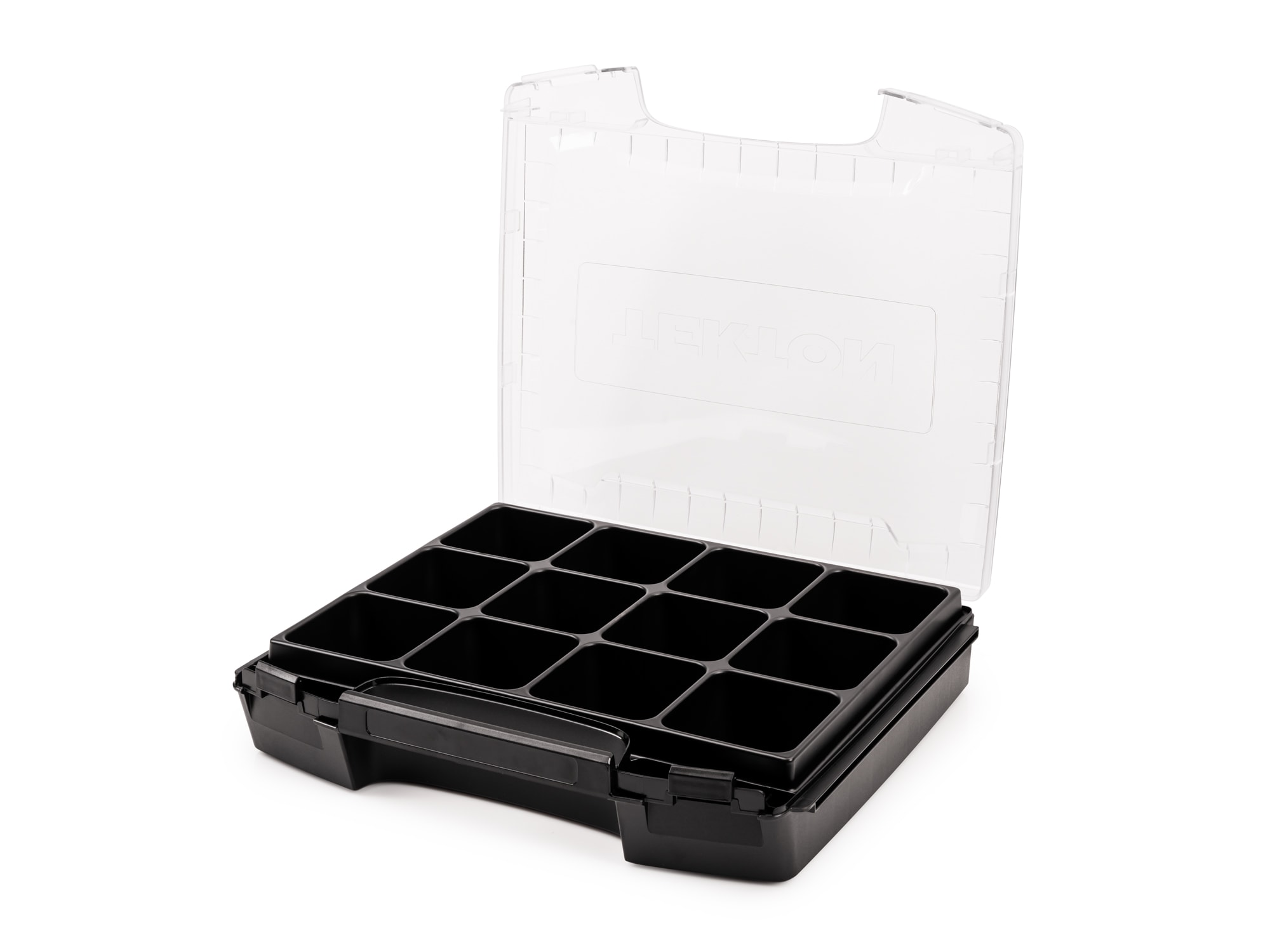 Caja de herramientas de plástico rojo TEKTON L-Boxx de 14.4 pulgadas de largo x 2.9 pulgadas de alto x 12.4 pulgadas de profundidad