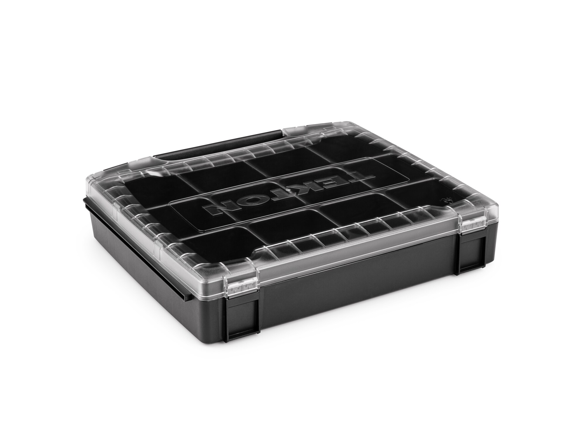 Caja de herramientas de plástico rojo TEKTON L-Boxx de 14.4 pulgadas de largo x 2.9 pulgadas de alto x 12.4 pulgadas de profundidad