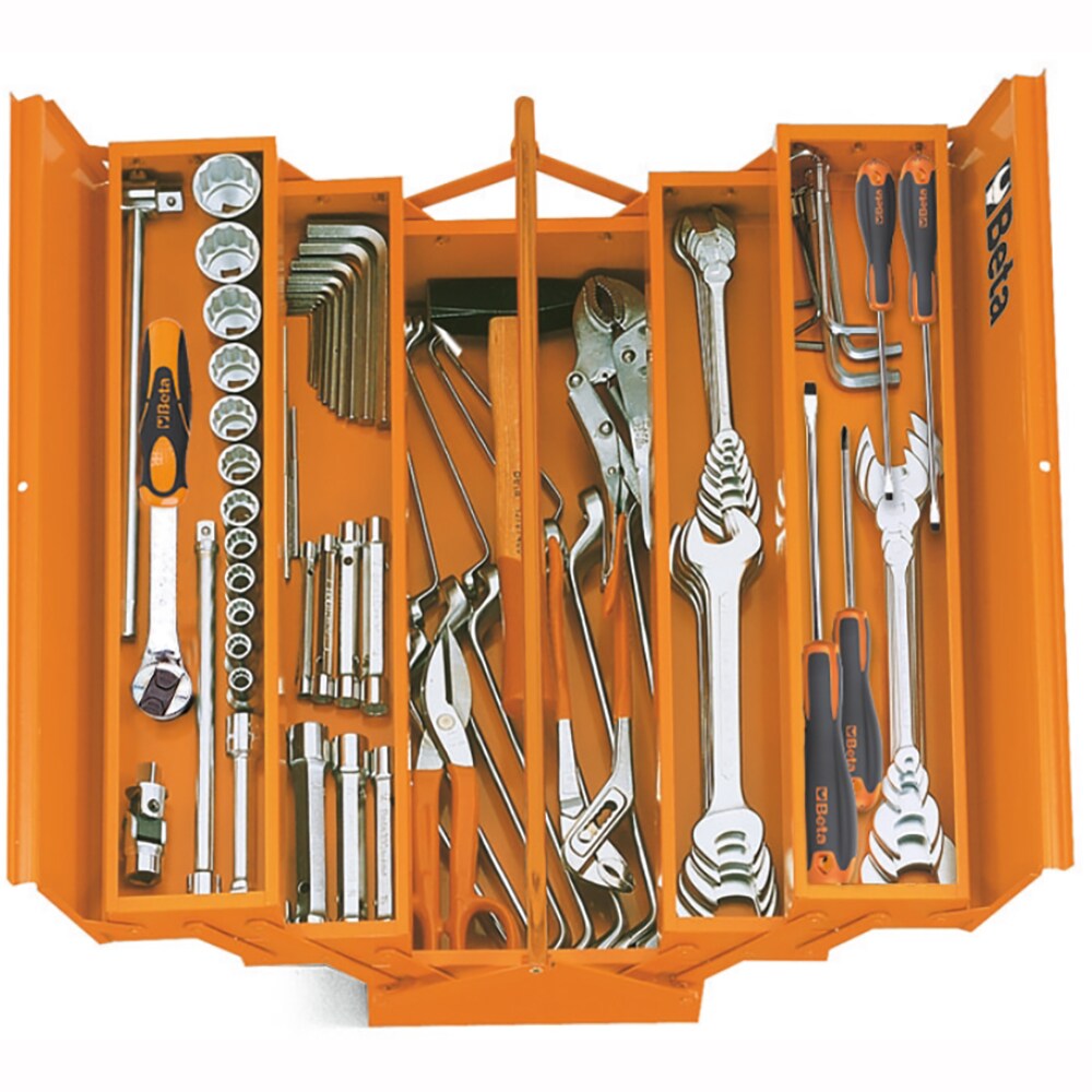 Caja de herramientas de acero naranja Beta C20 de 17.72 pulgadas de ancho x 8 pulgadas de alto x 8 pulgadas de profundidad 021200001