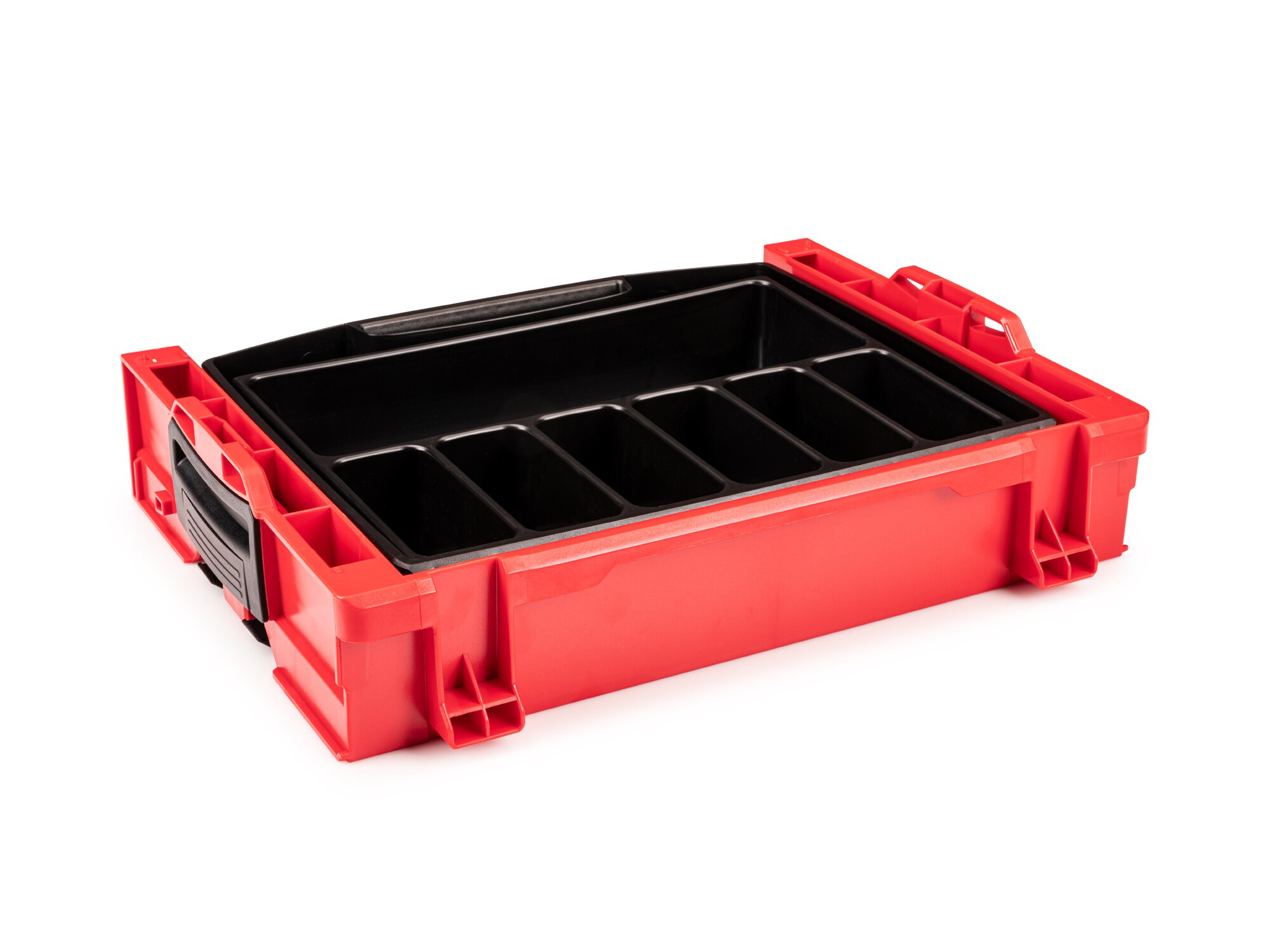 Caja de herramientas de plástico rojo TEKTON L-Boxx 17.5 pulgadas de ancho x 4 pulgadas de alto x 13.5 pulgadas de profundidad OLB94012