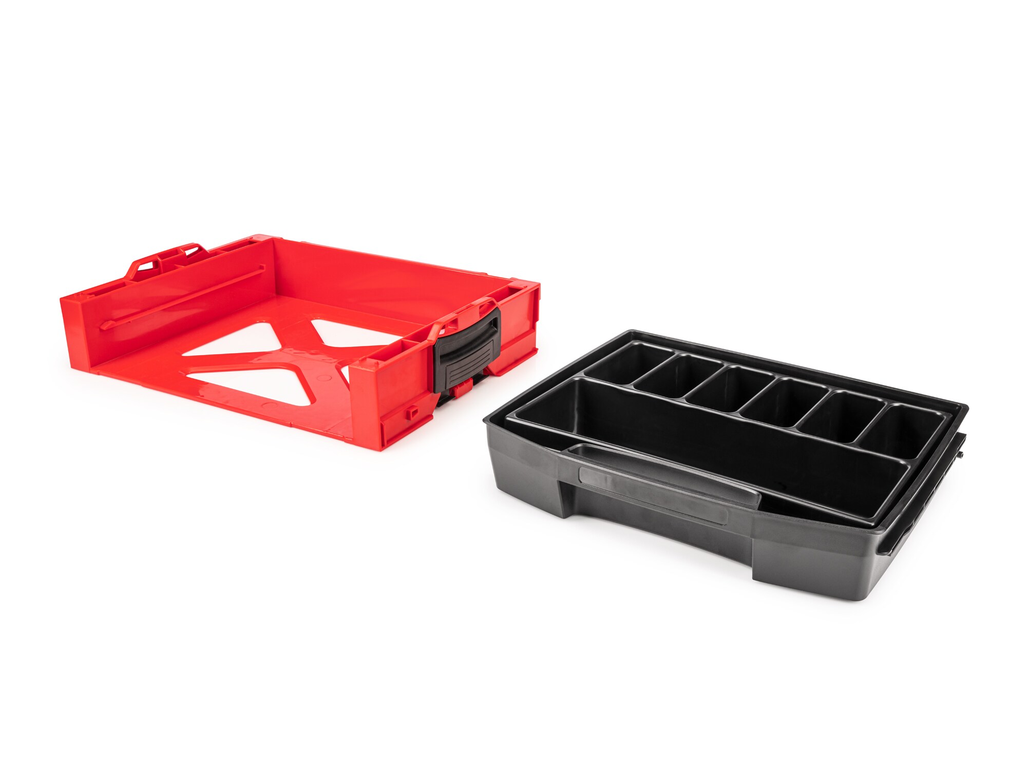Caja de herramientas de plástico rojo TEKTON L-Boxx 17.5 pulgadas de ancho x 4 pulgadas de alto x 13.5 pulgadas de profundidad OLB94012