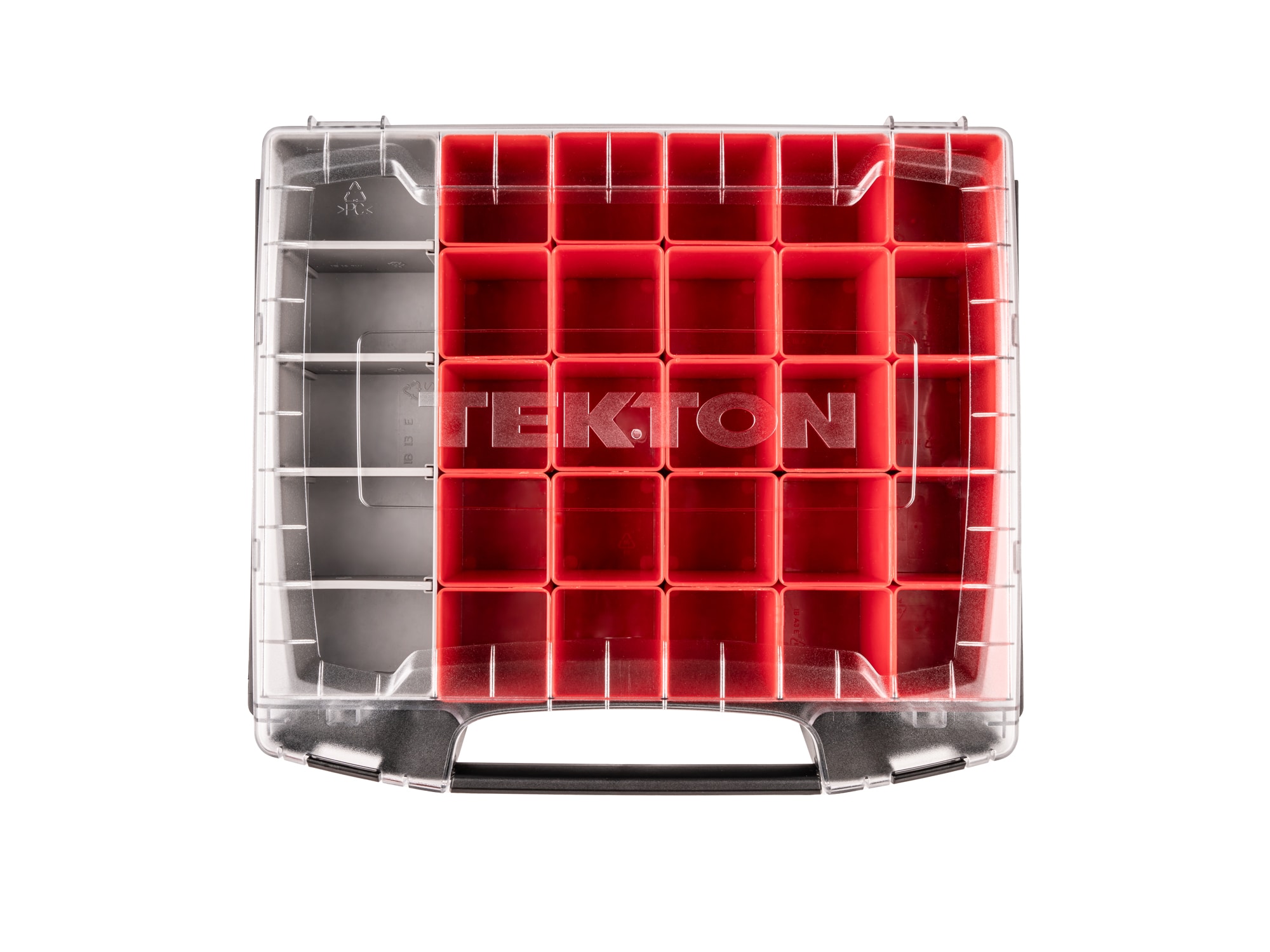 Caja de herramientas de plástico rojo TEKTON de 17.5 pulgadas de ancho x 4 pulgadas de alto x 13.5 pulgadas de profundidad OLB51714