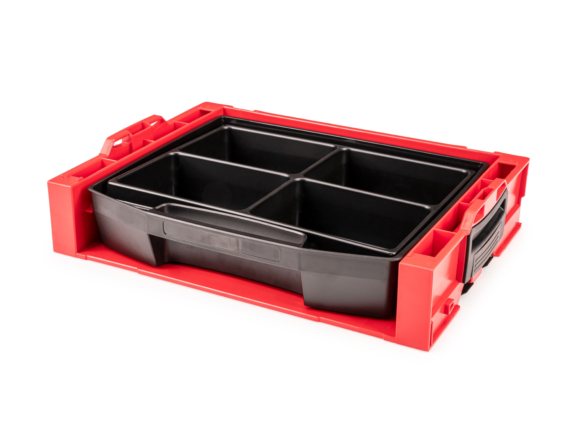 Caja de herramientas de plástico rojo TEKTON L-Boxx 17.5 pulgadas de ancho x 4 pulgadas de alto x 13.5 pulgadas de profundidad OLB94011