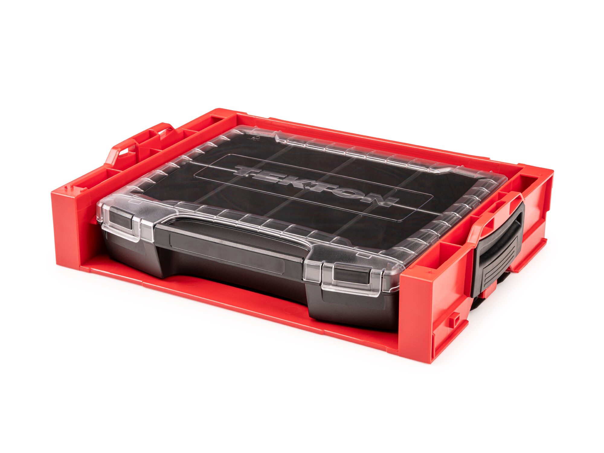 Caja de herramientas de plástico rojo TEKTON L-Boxx 17.5 pulgadas de ancho x 4 pulgadas de alto x 13.5 pulgadas de profundidad OLB94003