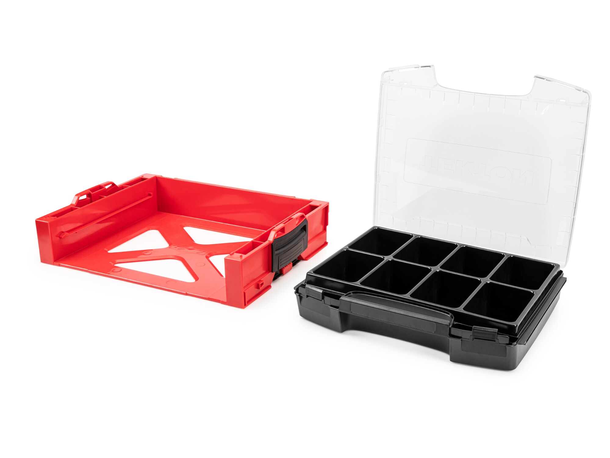 Caja de herramientas de plástico rojo TEKTON L-Boxx 17.5 pulgadas de ancho x 4 pulgadas de alto x 13.5 pulgadas de profundidad OLB94003