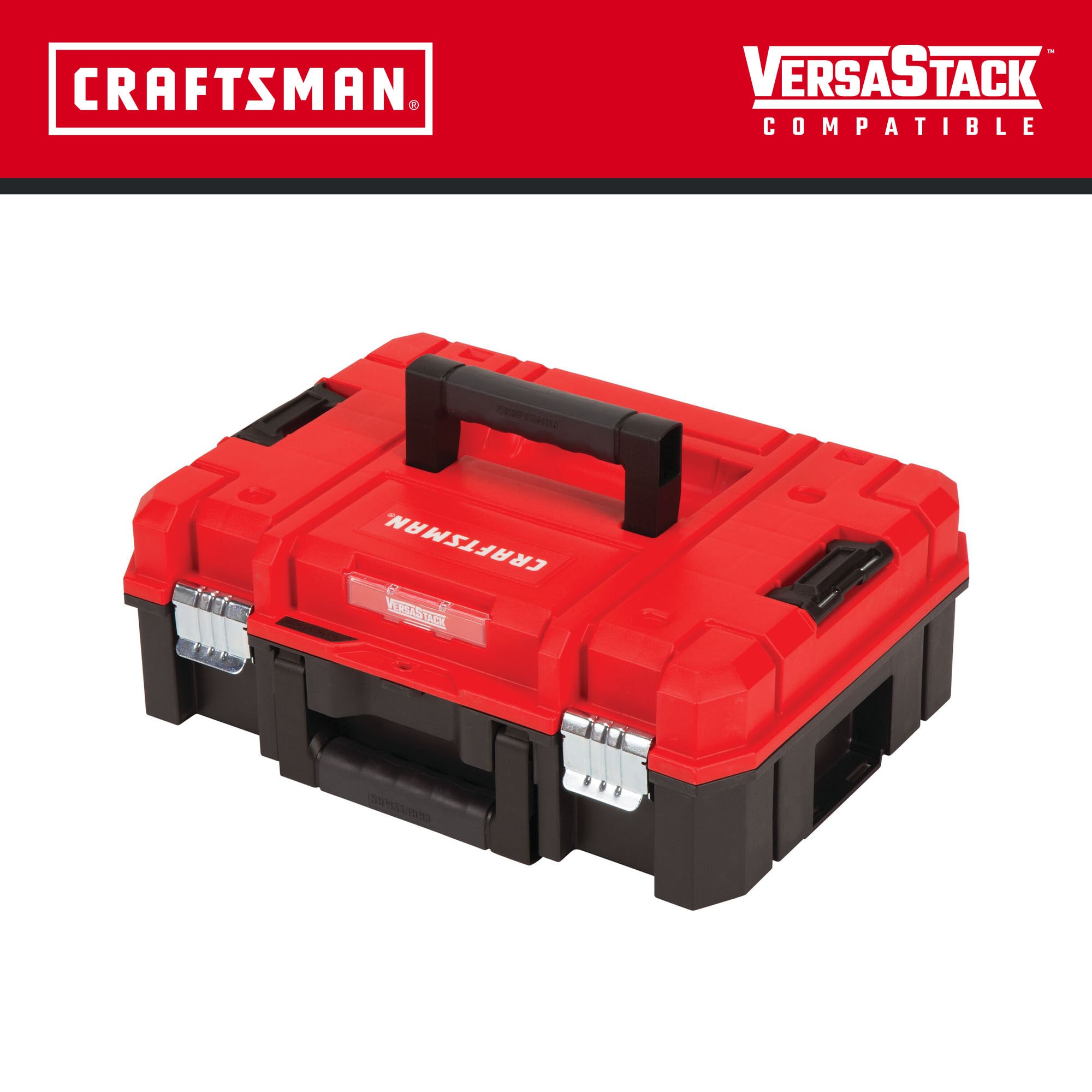 Caja de herramientas de plástico rojo CRAFTSMAN VERSASTACK de 17 pulgadas de ancho x 6.87 pulgadas de alto x 13.0 pulgadas de profundidad CMST17830