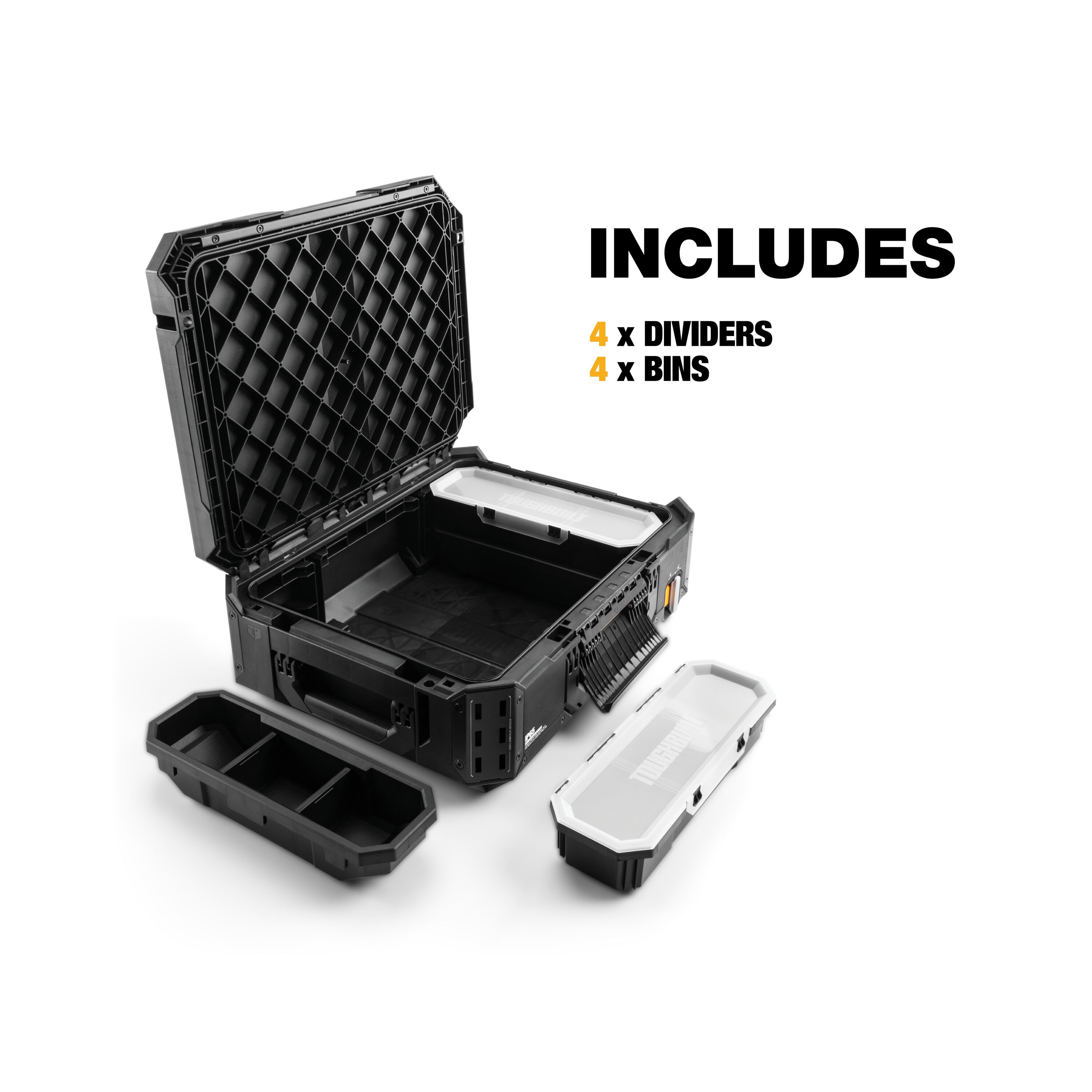 Caja de herramientas de plástico/metal TOUGHBUILT STACKTECH 21 pulgadas de ancho x 13.5 pulgadas de alto x 16 pulgadas de profundidad TB-B1-B-30