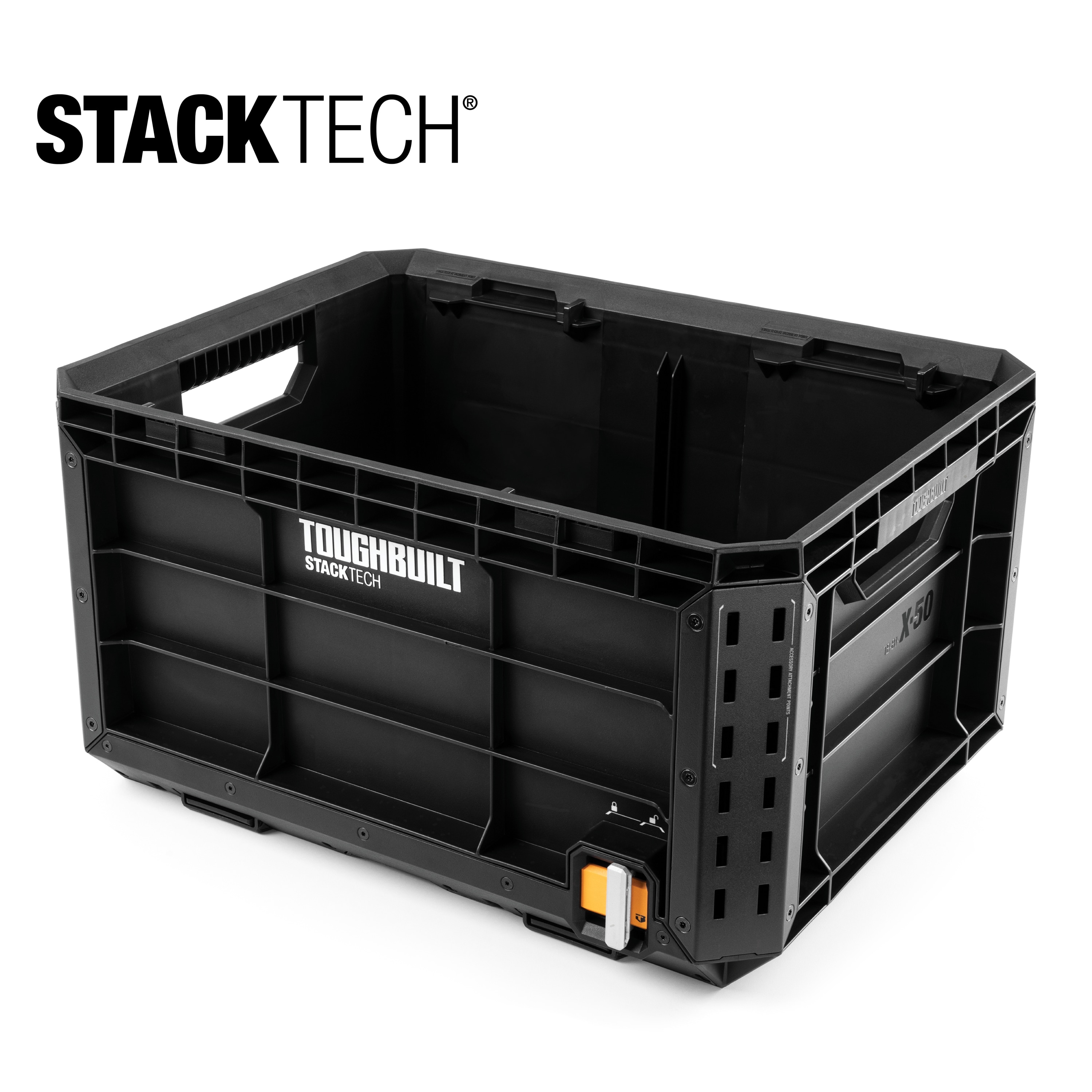 Caja de herramientas de plástico/metal TOUGHBUILT STACKTECH Crate de 21 pulgadas de ancho x 11.4 pulgadas de alto x 16 pulgadas de profundidad TB-B1-X-50