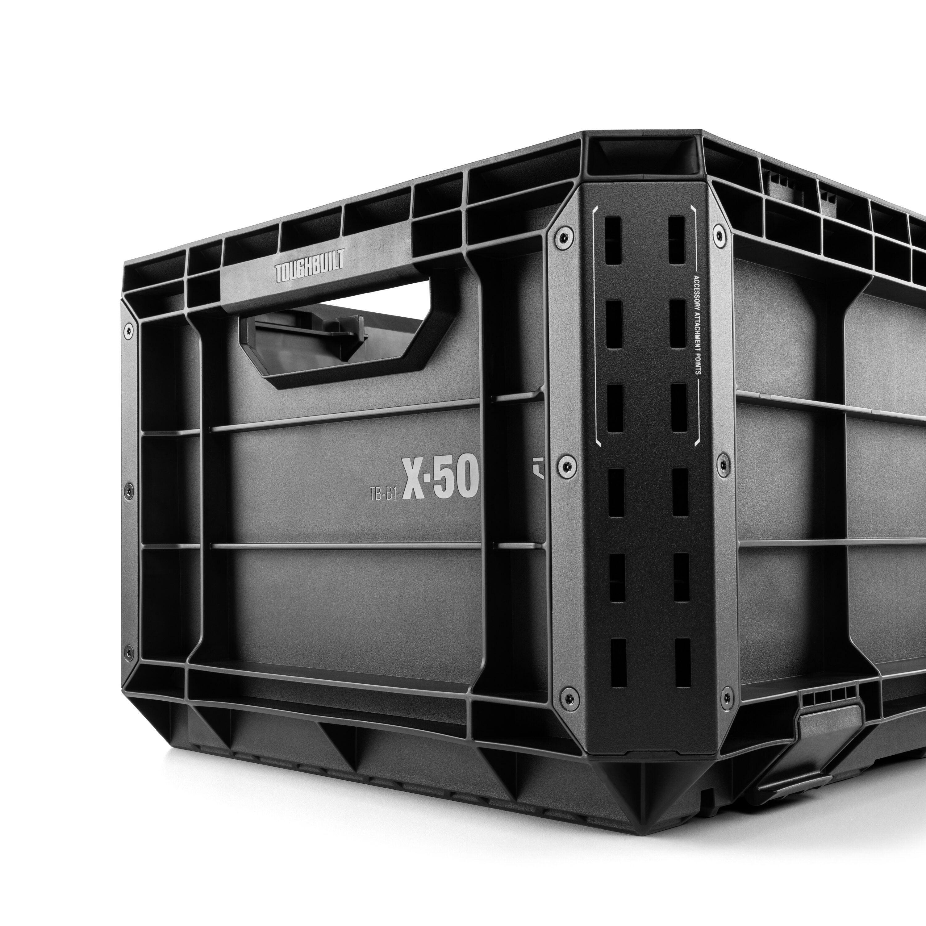 Caja de herramientas de plástico/metal TOUGHBUILT STACKTECH Crate de 21 pulgadas de ancho x 11.4 pulgadas de alto x 16 pulgadas de profundidad TB-B1-X-50