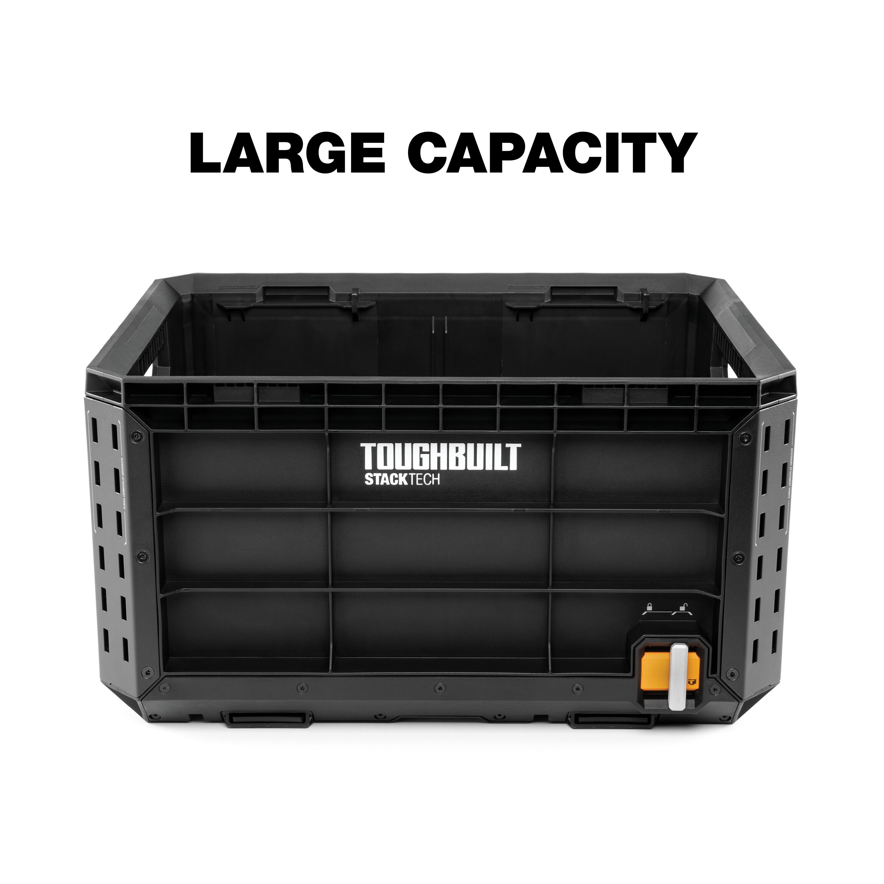 Caja de herramientas de plástico/metal TOUGHBUILT STACKTECH Crate de 21 pulgadas de ancho x 11.4 pulgadas de alto x 16 pulgadas de profundidad TB-B1-X-50