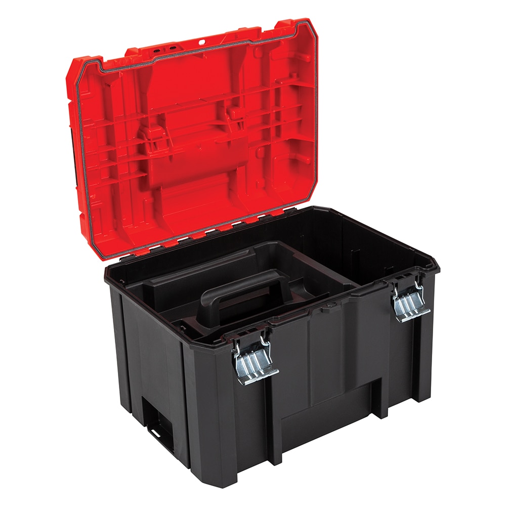 Caja de herramientas de plástico roja CRAFTSMAN VERSASTACK de 17 pulgadas de ancho x 11.87 pulgadas de alto x 13.0 pulgadas de profundidad CMST17825