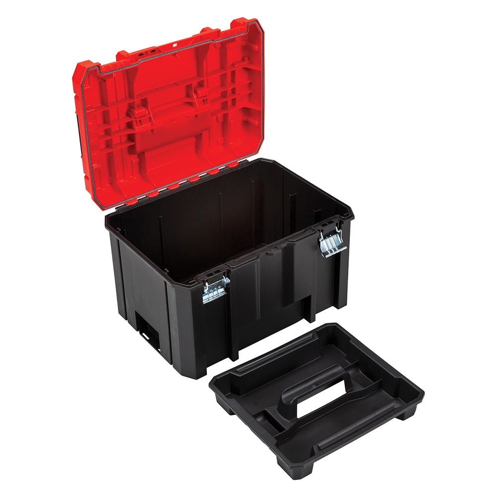 Caja de herramientas de plástico roja CRAFTSMAN VERSASTACK de 17 pulgadas de ancho x 11.87 pulgadas de alto x 13.0 pulgadas de profundidad CMST17825
