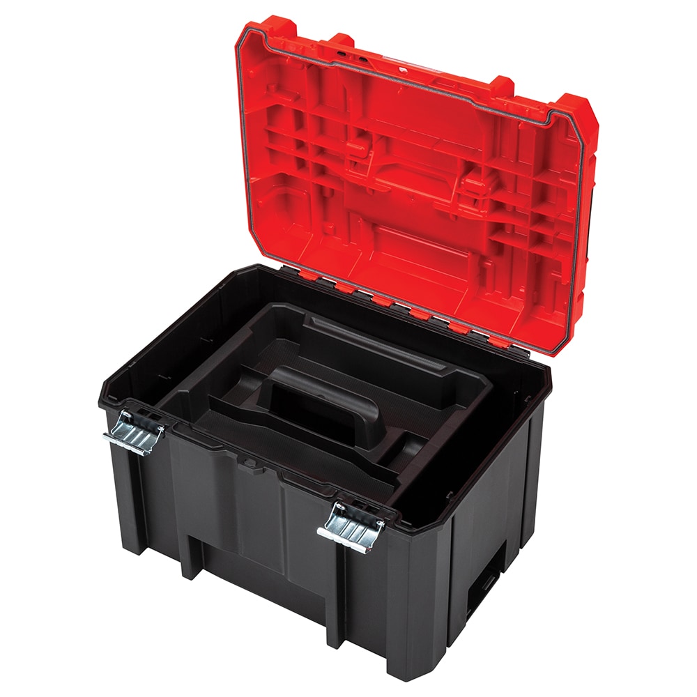 Caja de herramientas de plástico roja CRAFTSMAN VERSASTACK de 17 pulgadas de ancho x 11.87 pulgadas de alto x 13.0 pulgadas de profundidad CMST17825