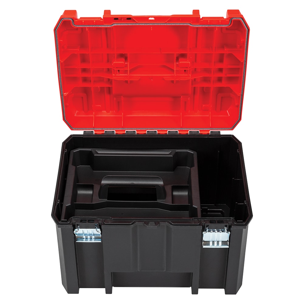 Caja de herramientas de plástico roja CRAFTSMAN VERSASTACK de 17 pulgadas de ancho x 11.87 pulgadas de alto x 13.0 pulgadas de profundidad CMST17825