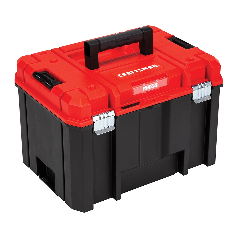Caja de herramientas de plástico roja CRAFTSMAN VERSASTACK de 17 pulgadas de ancho x 11.87 pulgadas de alto x 13.0 pulgadas de profundidad CMST17825