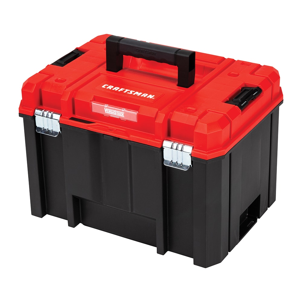 Caja de herramientas de plástico roja CRAFTSMAN VERSASTACK de 17 pulgadas de ancho x 11.87 pulgadas de alto x 13.0 pulgadas de profundidad CMST17825