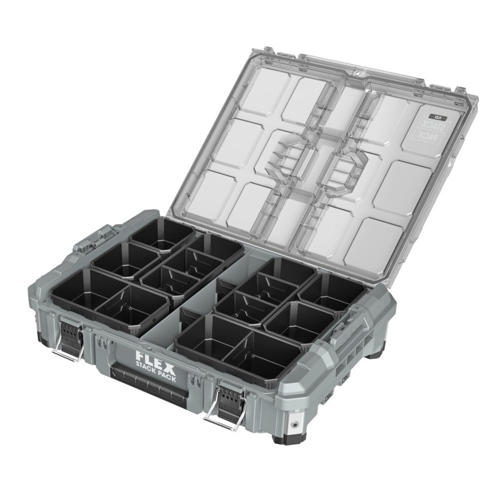 Caja organizadora FLEX STACK PACK de 22 pulgadas de ancho x 5.6 pulgadas de alto x 15.6 pulgadas de profundidad, caja de herramientas de metal FS1301