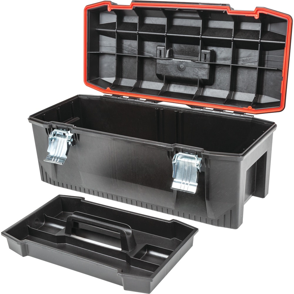 Caja de herramientas de plástico negro CRAFTSMAN Pro de 28 pulgadas de ancho x 27.3 pulgadas de alto x 12.1 pulgadas de profundidad CMST28001