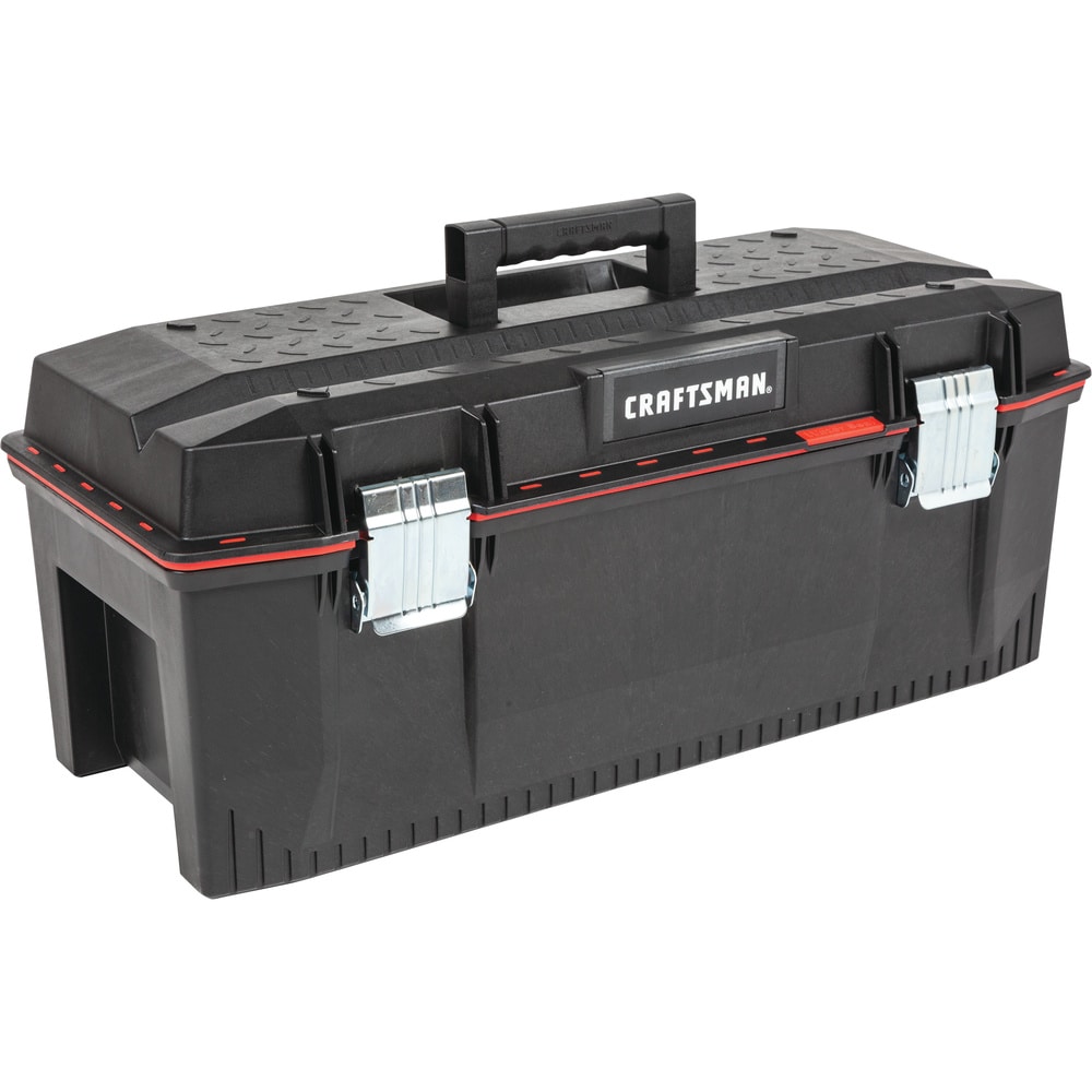 Caja de herramientas de plástico negro CRAFTSMAN Pro de 28 pulgadas de ancho x 27.3 pulgadas de alto x 12.1 pulgadas de profundidad CMST28001