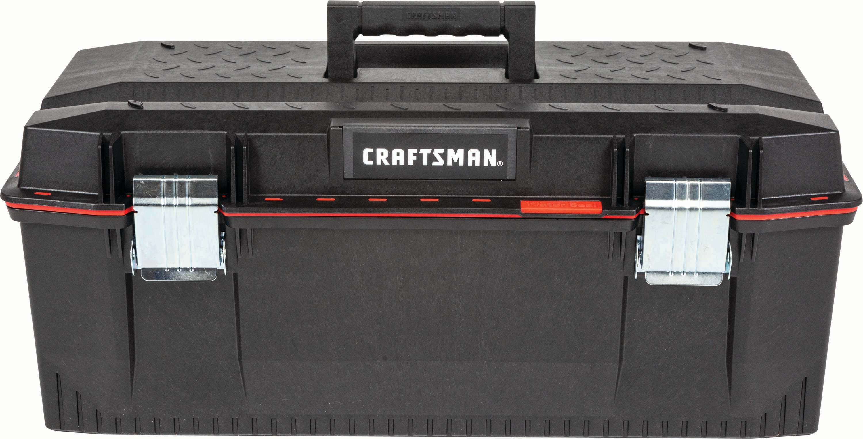Caja de herramientas de plástico negro CRAFTSMAN Pro de 28 pulgadas de ancho x 27.3 pulgadas de alto x 12.1 pulgadas de profundidad CMST28001