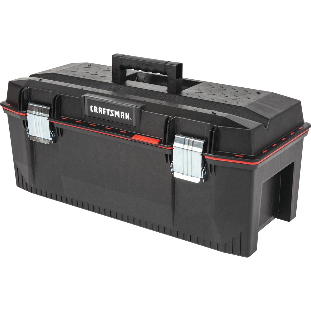 Caja de herramientas de plástico negro CRAFTSMAN Pro de 28 pulgadas de ancho x 27.3 pulgadas de alto x 12.1 pulgadas de profundidad CMST28001