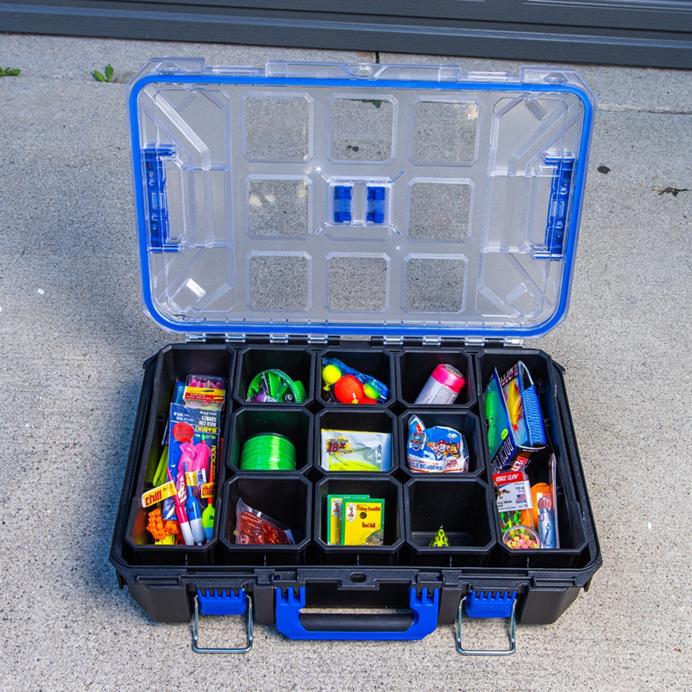 Caja de herramientas de plástico negro Kobalt CASESTACK de 14 pulgadas de ancho x 21 pulgadas de alto x 5.1 pulgadas de profundidad KCSA-FORG1-03