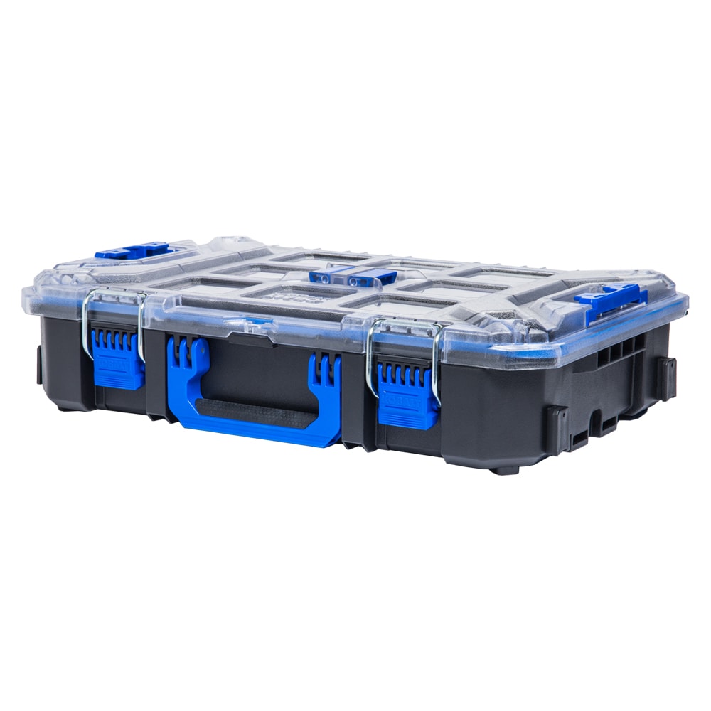 Caja de herramientas de plástico negro Kobalt CASESTACK de 14 pulgadas de ancho x 21 pulgadas de alto x 5.1 pulgadas de profundidad KCSA-FORG1-03