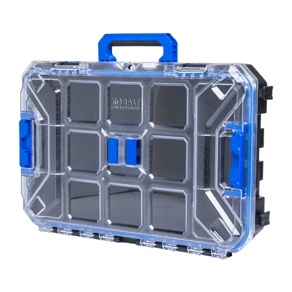 Caja de herramientas de plástico negro Kobalt CASESTACK de 14 pulgadas de ancho x 21 pulgadas de alto x 5.1 pulgadas de profundidad KCSA-FORG1-03