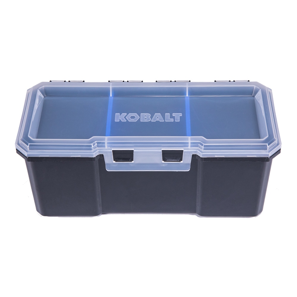Caja de herramientas de plástico negro Kobalt CASESTACK de 21.25 pulgadas de ancho x 7 pulgadas de alto x 14 pulgadas de profundidad KCS-SSBOX1-03