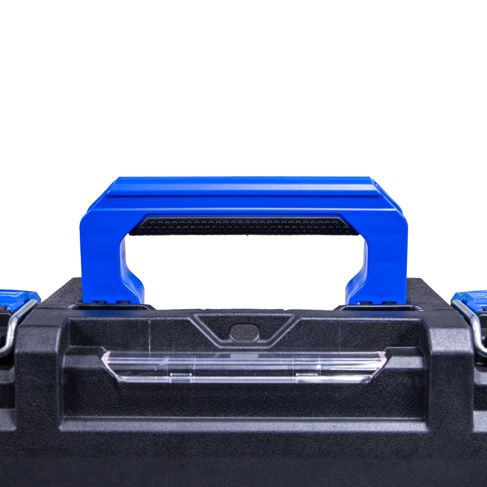 Caja de herramientas de plástico negro Kobalt CASESTACK de 21.25 pulgadas de ancho x 7 pulgadas de alto x 14 pulgadas de profundidad KCS-SSBOX1-03