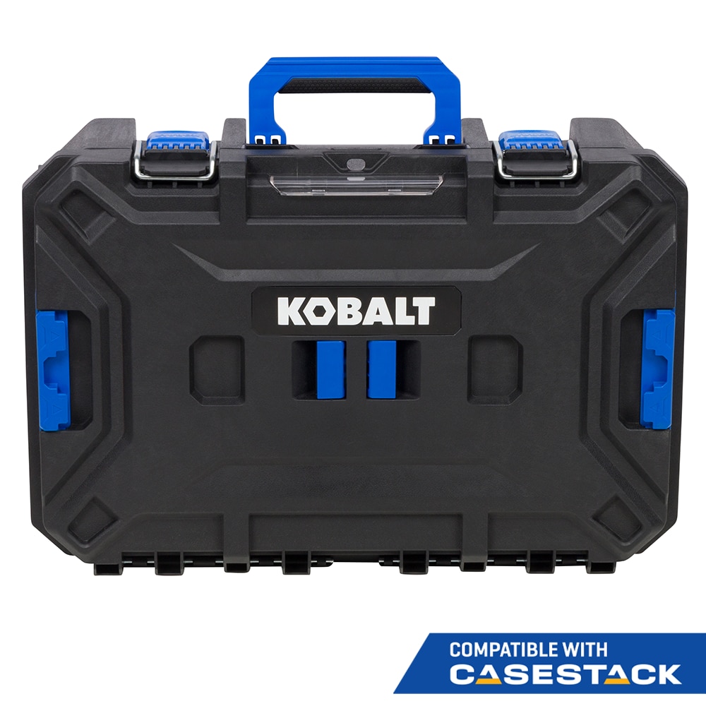 Caja de herramientas de plástico negro Kobalt CASESTACK de 21.25 pulgadas de ancho x 7 pulgadas de alto x 14 pulgadas de profundidad KCS-SSBOX1-03