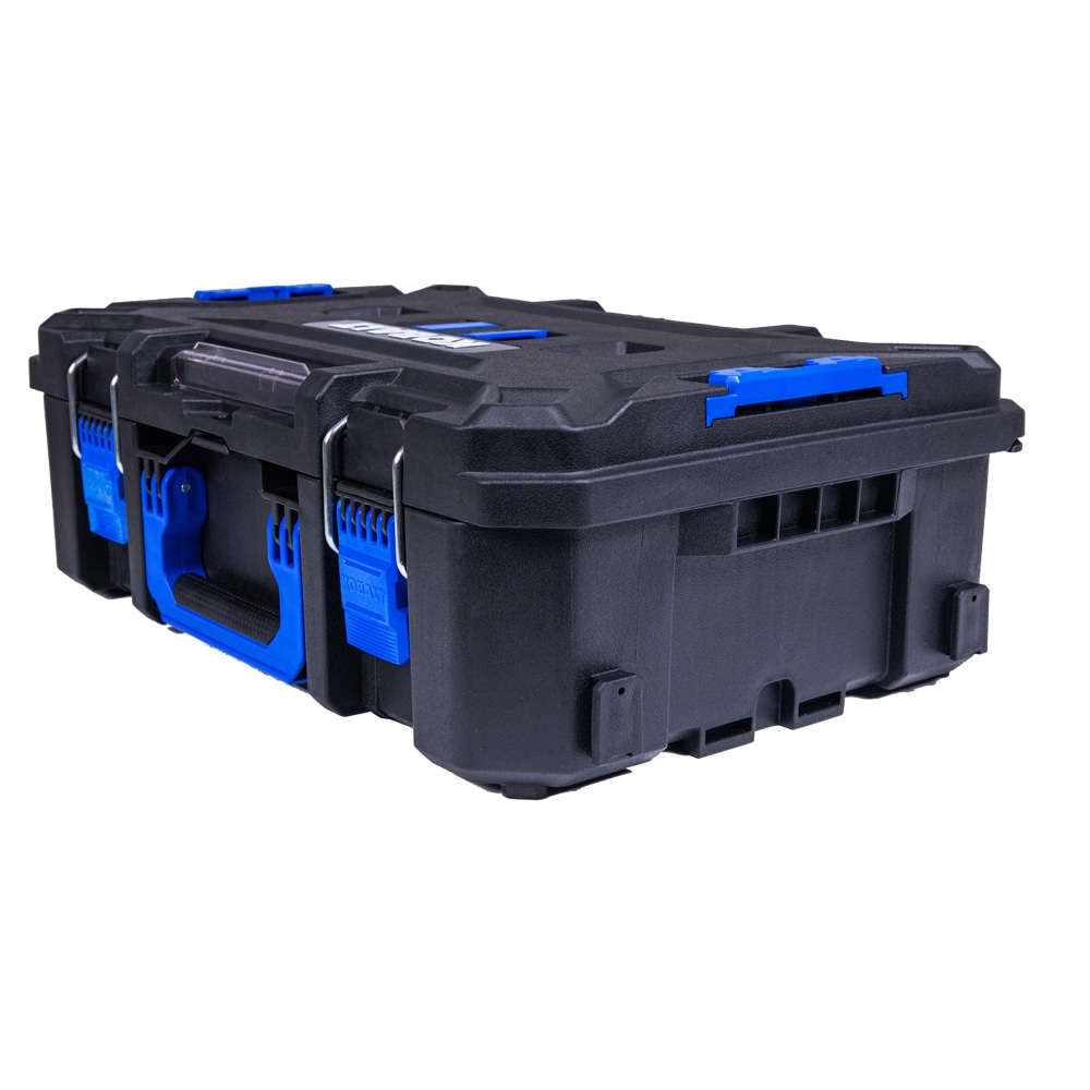 Caja de herramientas de plástico negro Kobalt CASESTACK de 21.25 pulgadas de ancho x 7 pulgadas de alto x 14 pulgadas de profundidad KCS-SSBOX1-03
