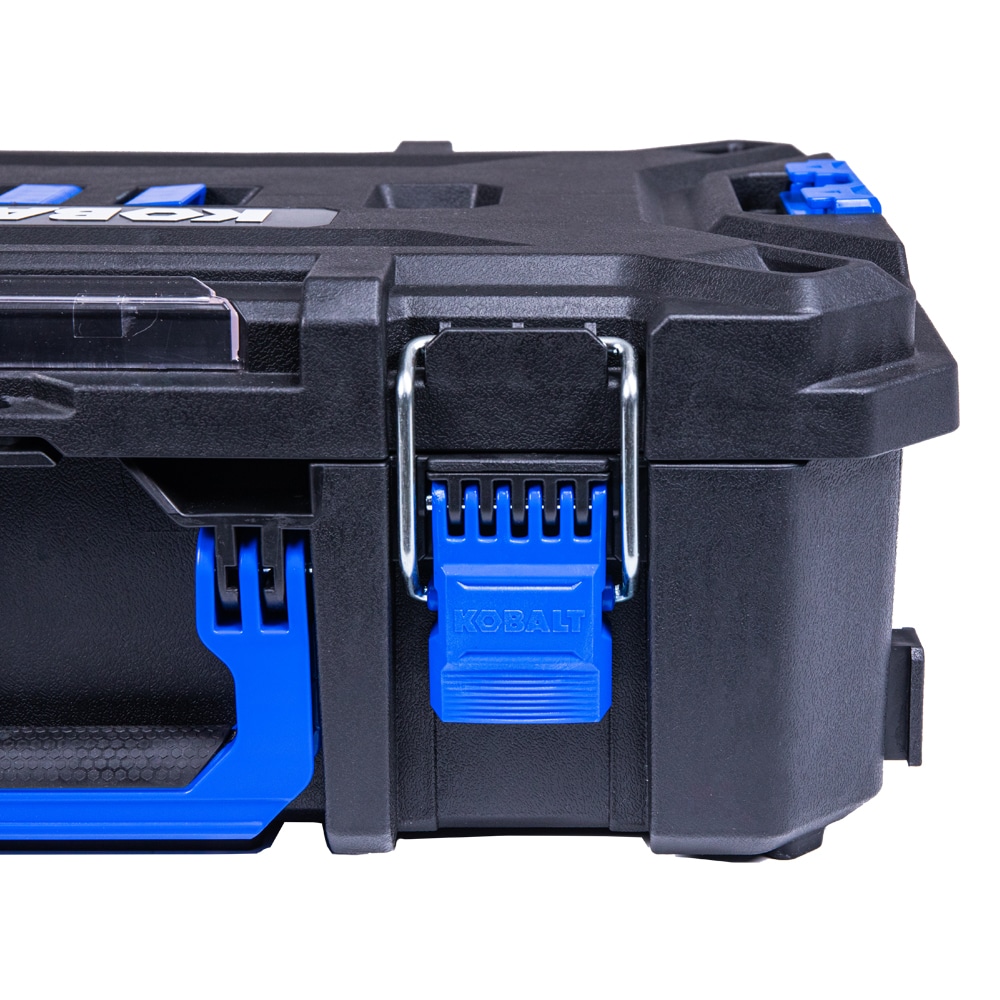 Caja de herramientas de plástico negro Kobalt CASESTACK de 21.25 pulgadas de ancho x 7 pulgadas de alto x 14 pulgadas de profundidad KCS-SSBOX1-03