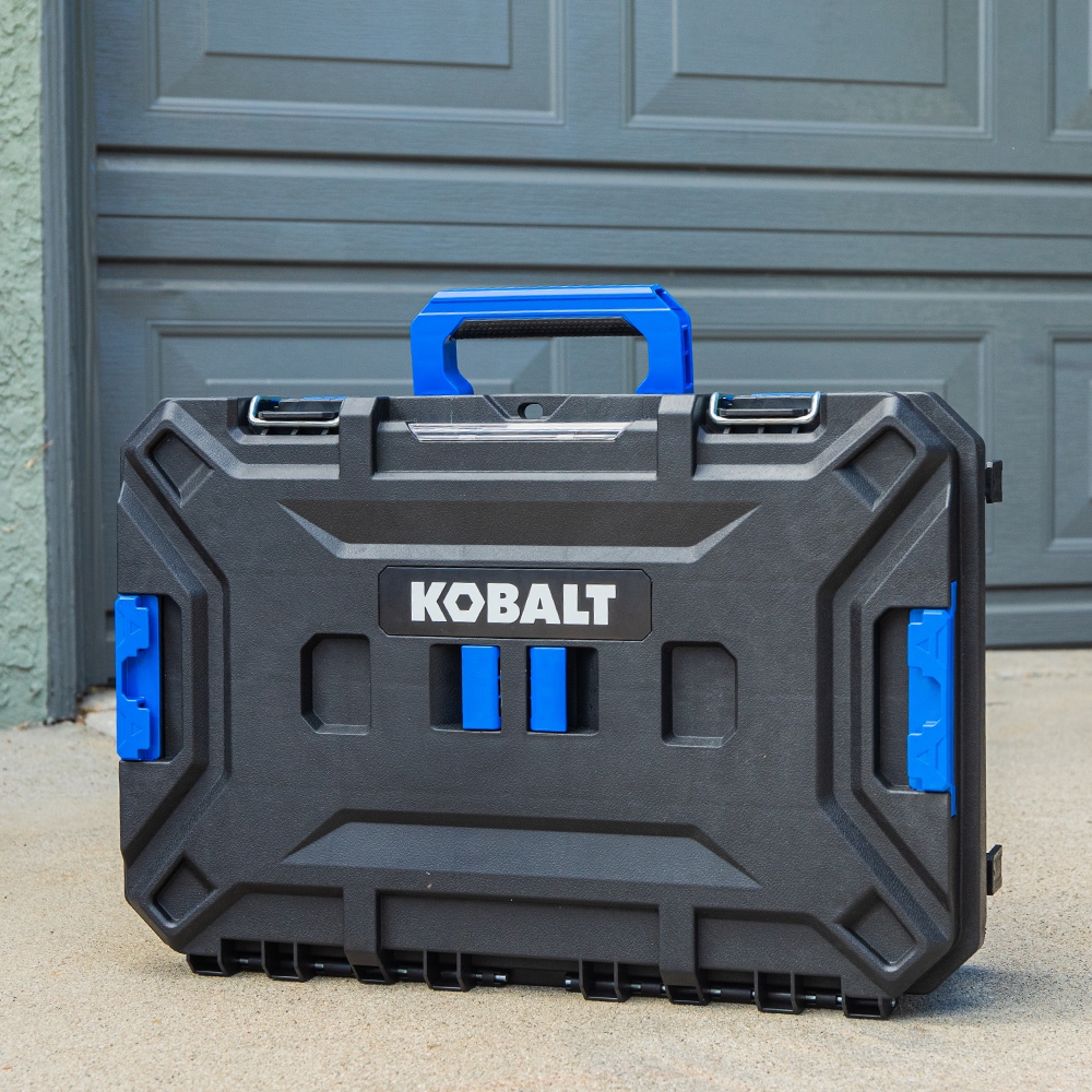 Caja de herramientas de plástico negro Kobalt CASESTACK de 21.25 pulgadas de ancho x 7 pulgadas de alto x 14 pulgadas de profundidad KCS-SSBOX1-03