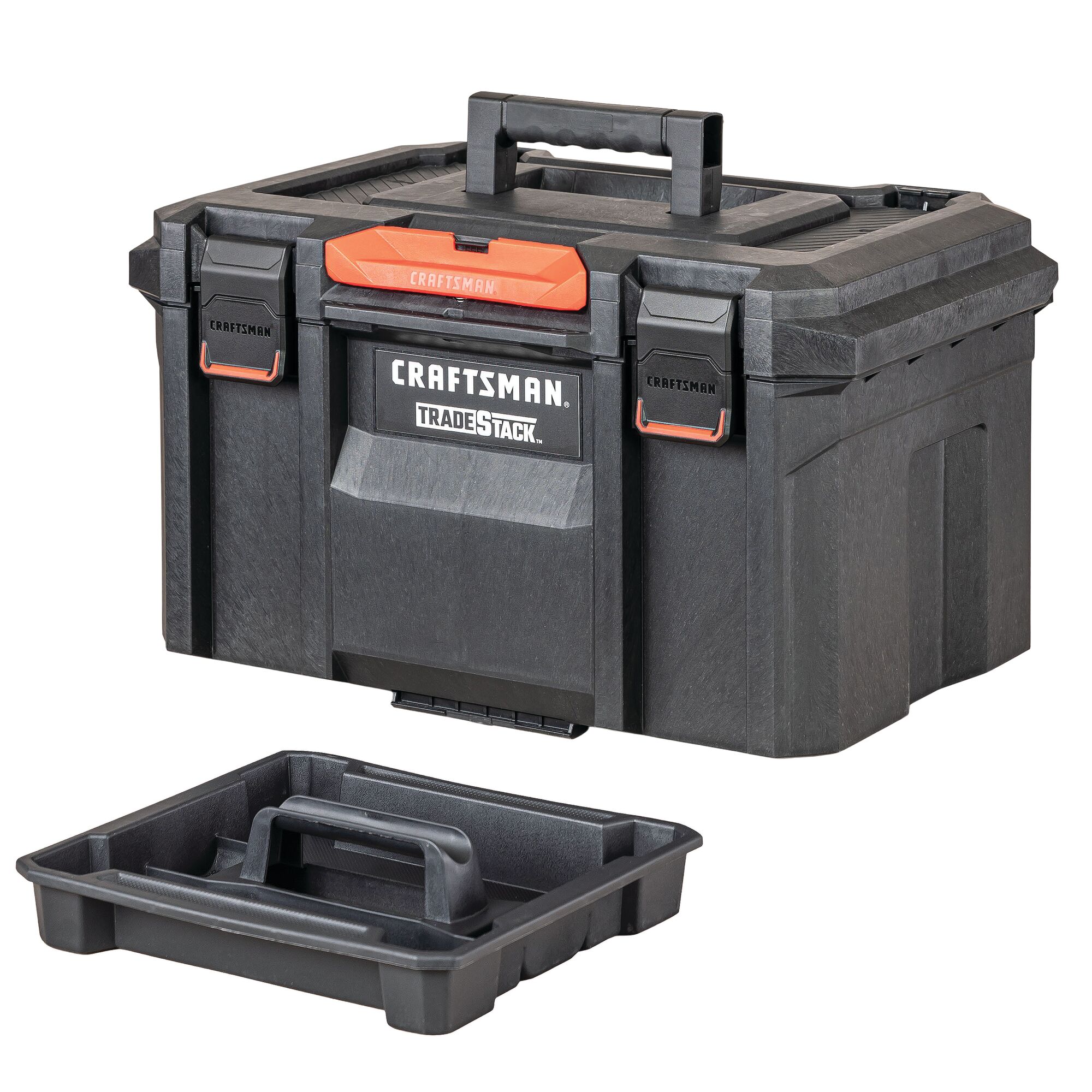 Caja de herramientas de espuma estructural negra CRAFTSMAN TRADESTACK de 21.625 pulgadas de ancho x 12.125 pulgadas de alto x 14.625 pulgadas de profundidad CMST21430