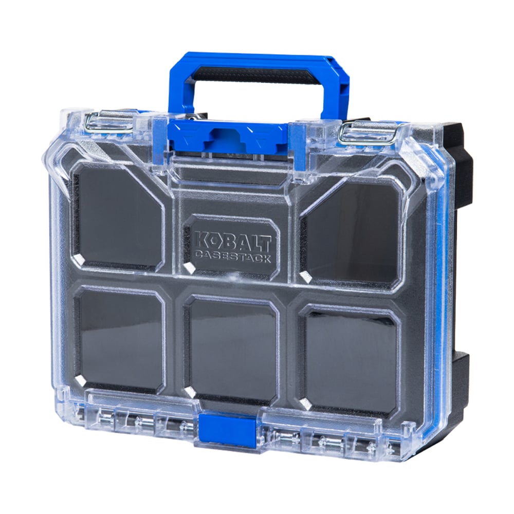 Caja de herramientas de plástico negra Kobalt CASESTACK 10.14 pulgadas de ancho x 13.4 pulgadas de alto x 5 pulgadas de profundidad KCSA-HORG1-03